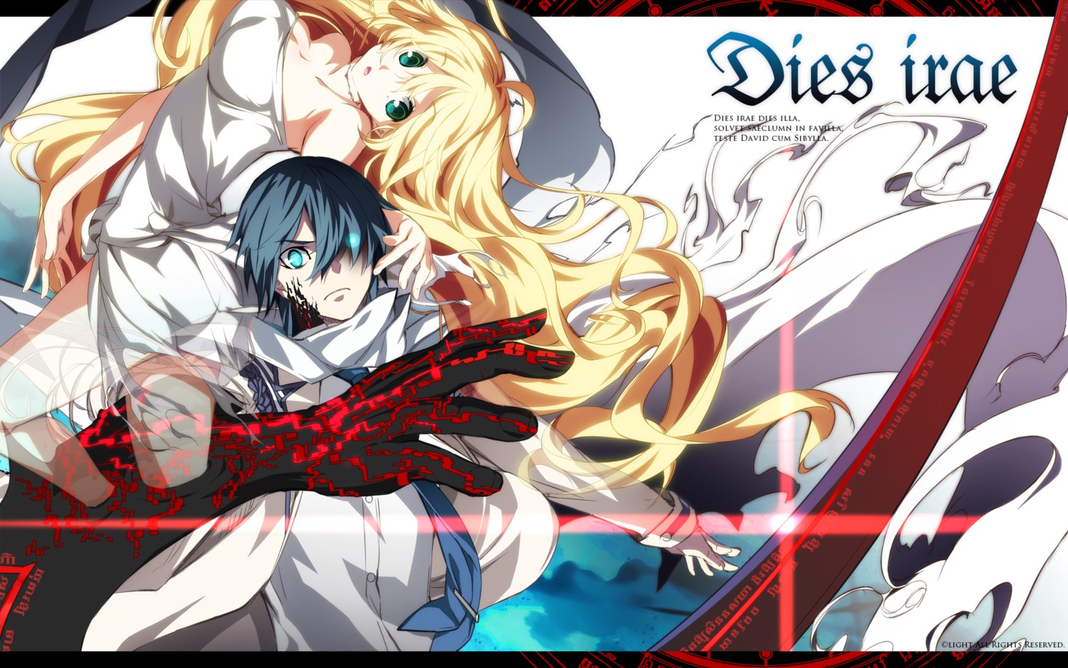 ass cleavage dies_irae dress fujii_ren g_yuusuke light marie_(dies_irae) wallpaper