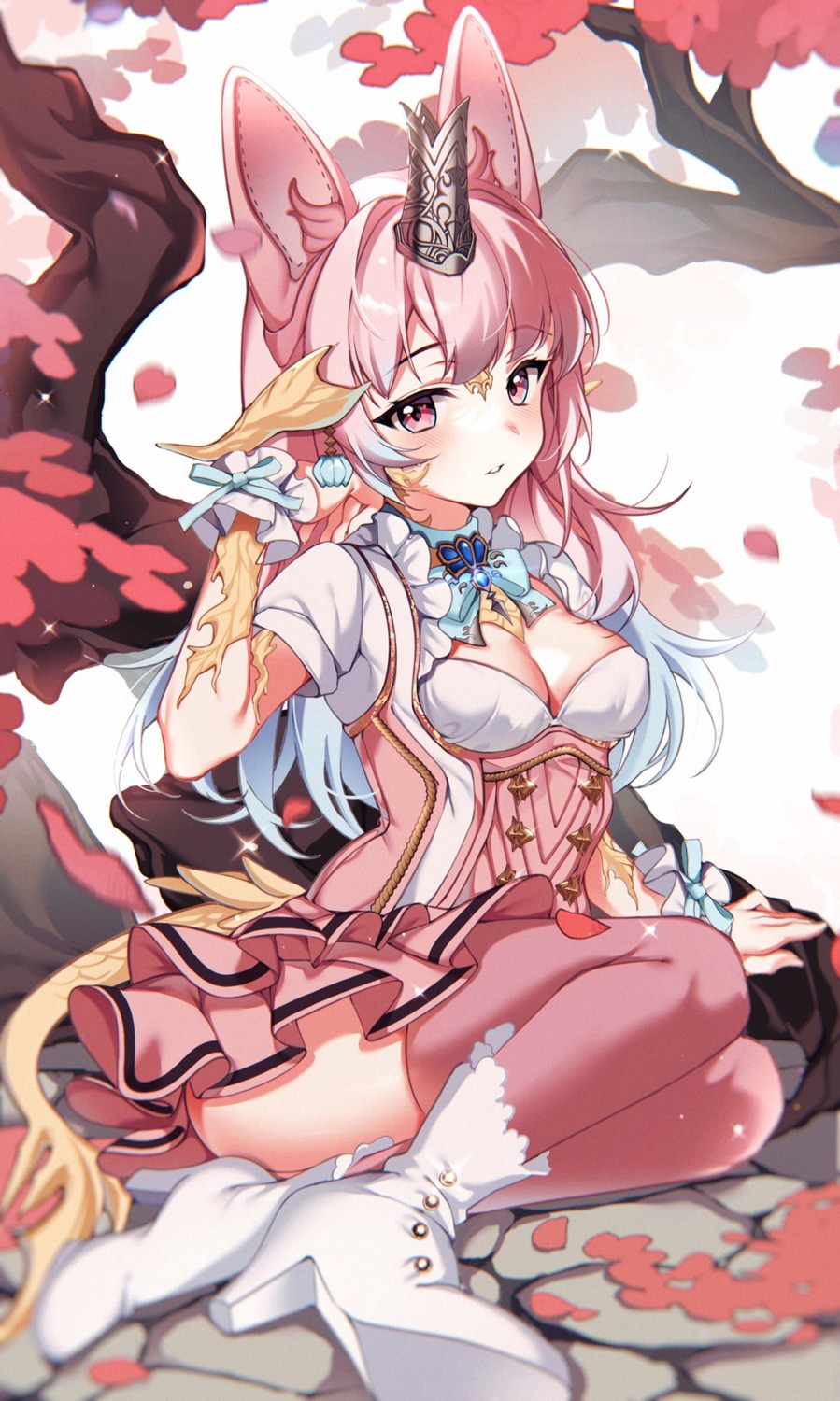 animal_ears heels kiyochii no_bra thighhighs