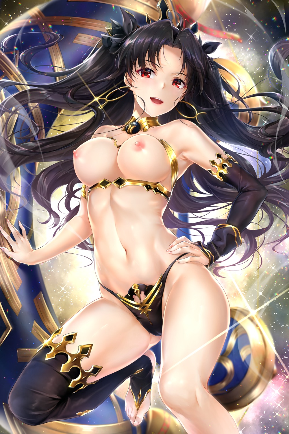bikini_armor breasts cameltoe fate/grand_order ishtar_(fate/grand_order) nipples no_bra rei_kun thighhighs
