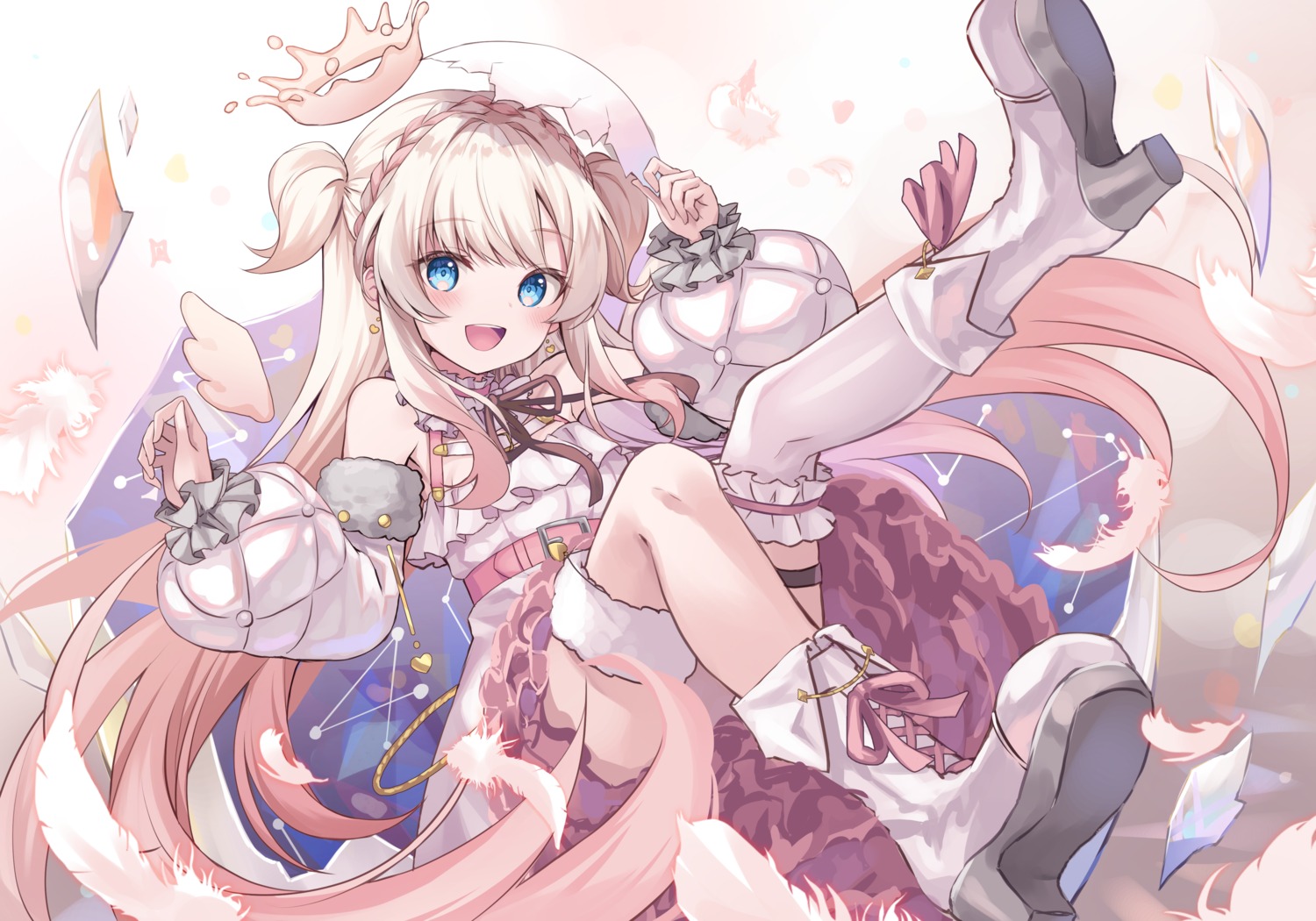 amamori_naco blanche_fleur garter heels kure~pu skirt_lift thighhighs