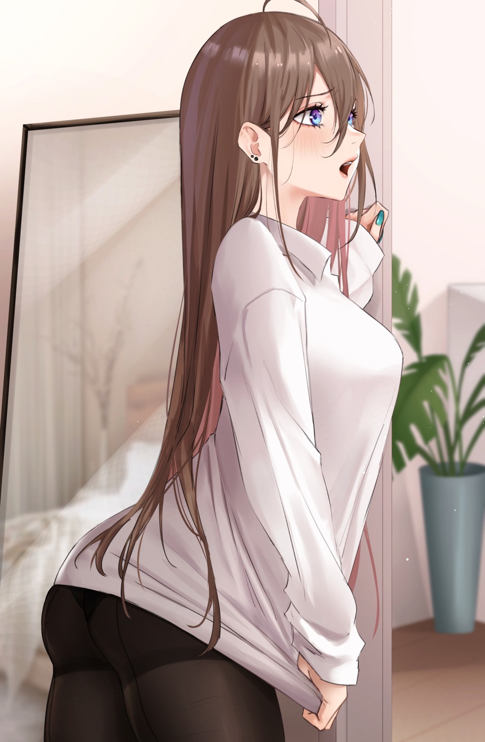 ass dress_shirt expulse nana_(expulse) pantsu pantyhose