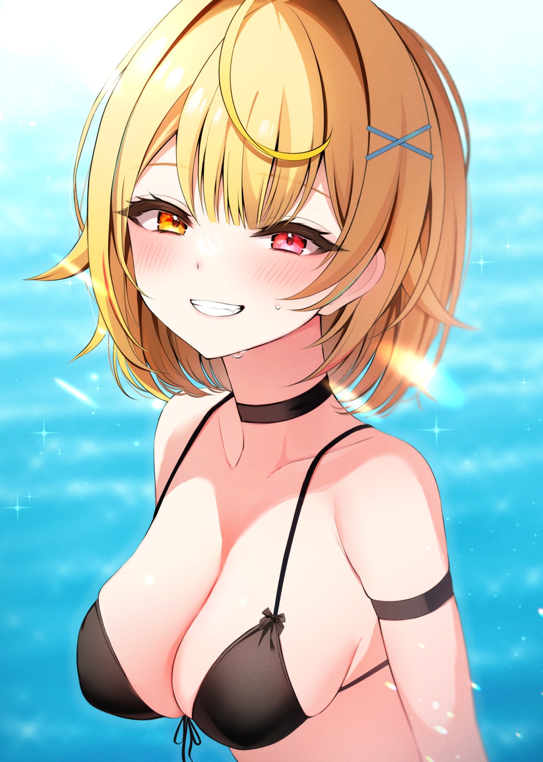 bikini_top heterochromia hoshikawa_sara namagome_negi nijisanji swimsuits