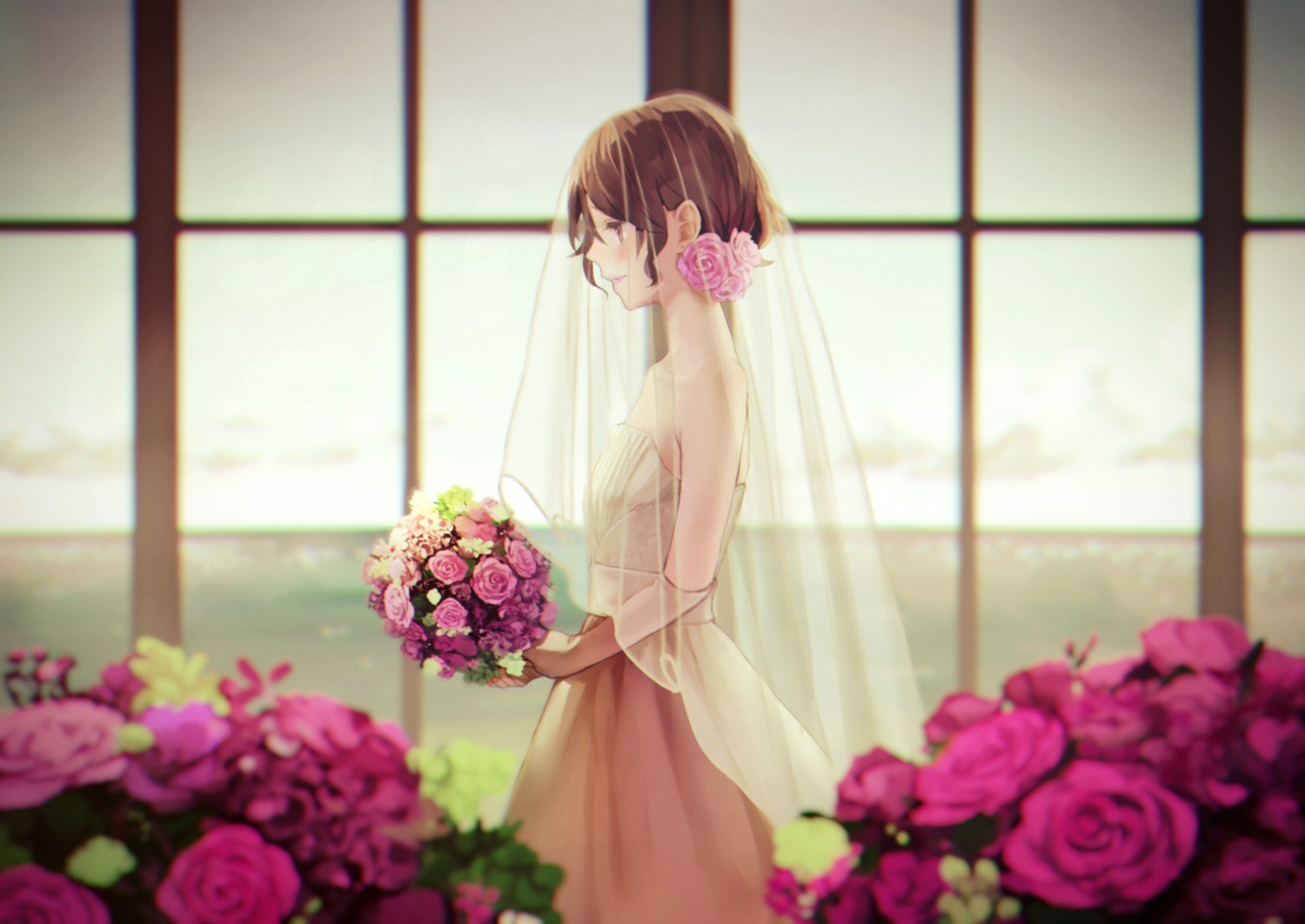 dress see_through wedding_dress yujikazakiri