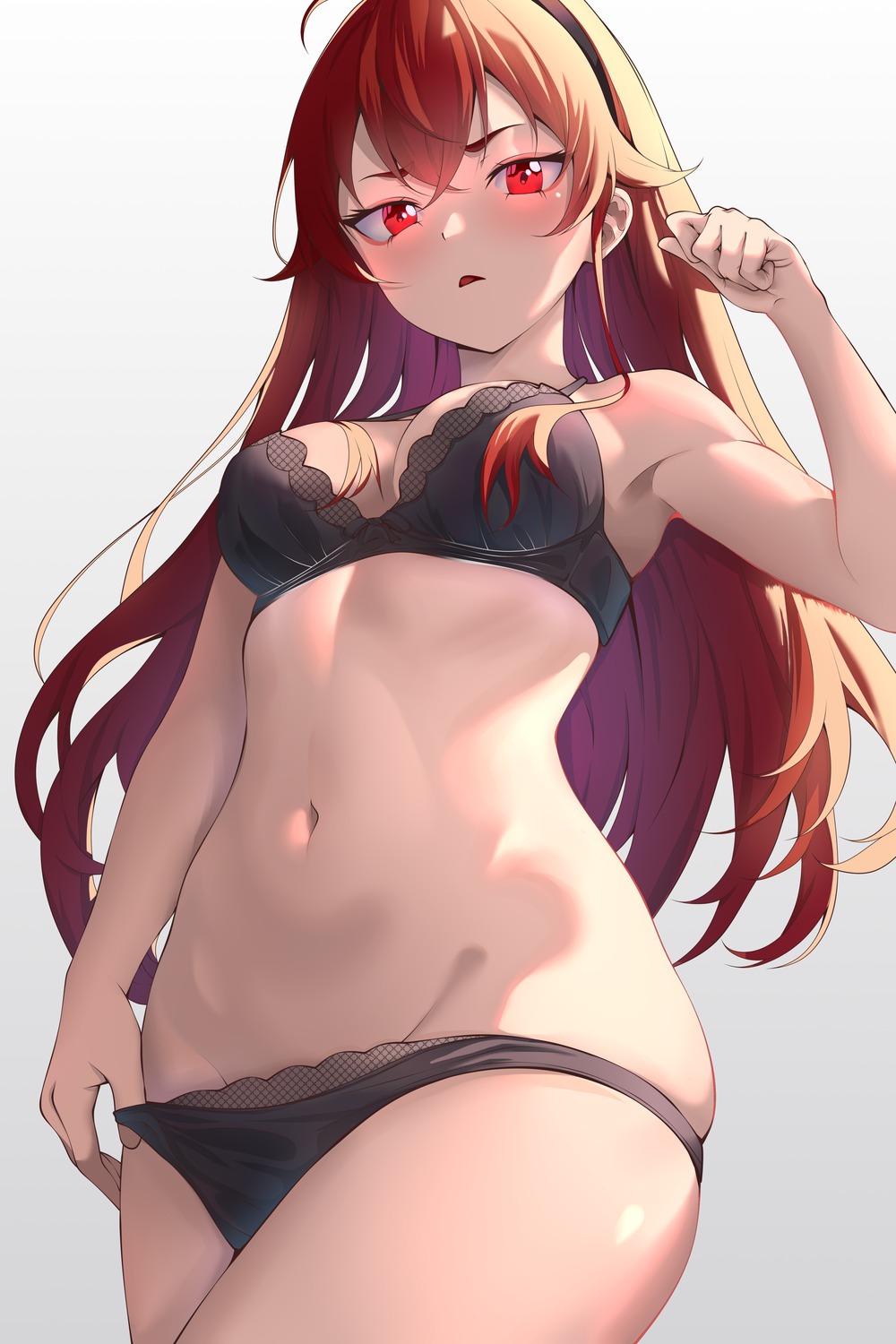 bra eris_boreas_greyrat izei1337 lingerie mushoku_tensei pantsu panty_pull undressing