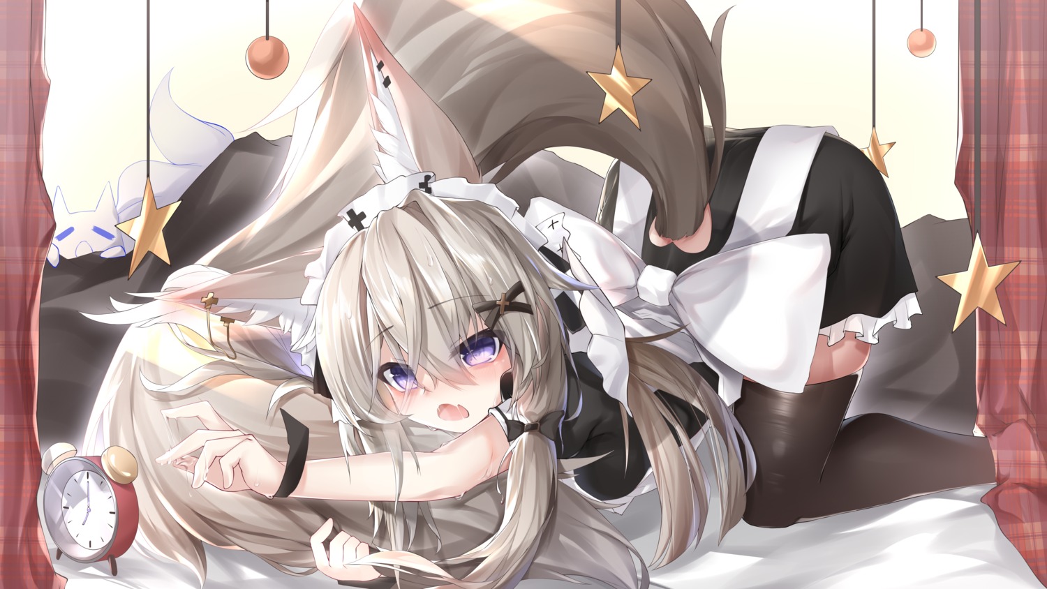 animal_ears maid qinshi-ji tail thighhighs