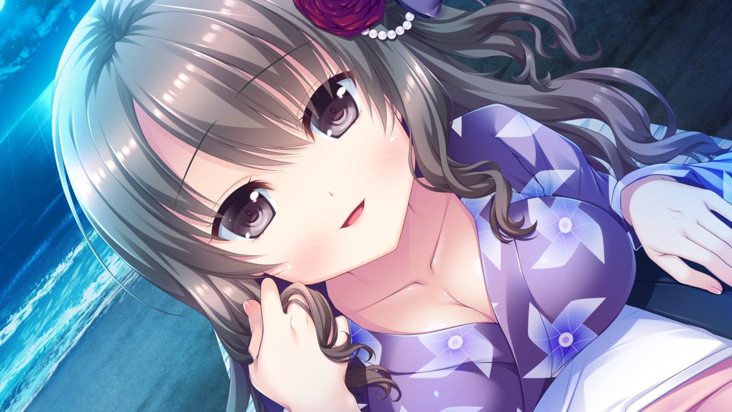 cleavage game_cg hatsukoi_sankaime hikami_yurino narumi_yuu windmill yukata