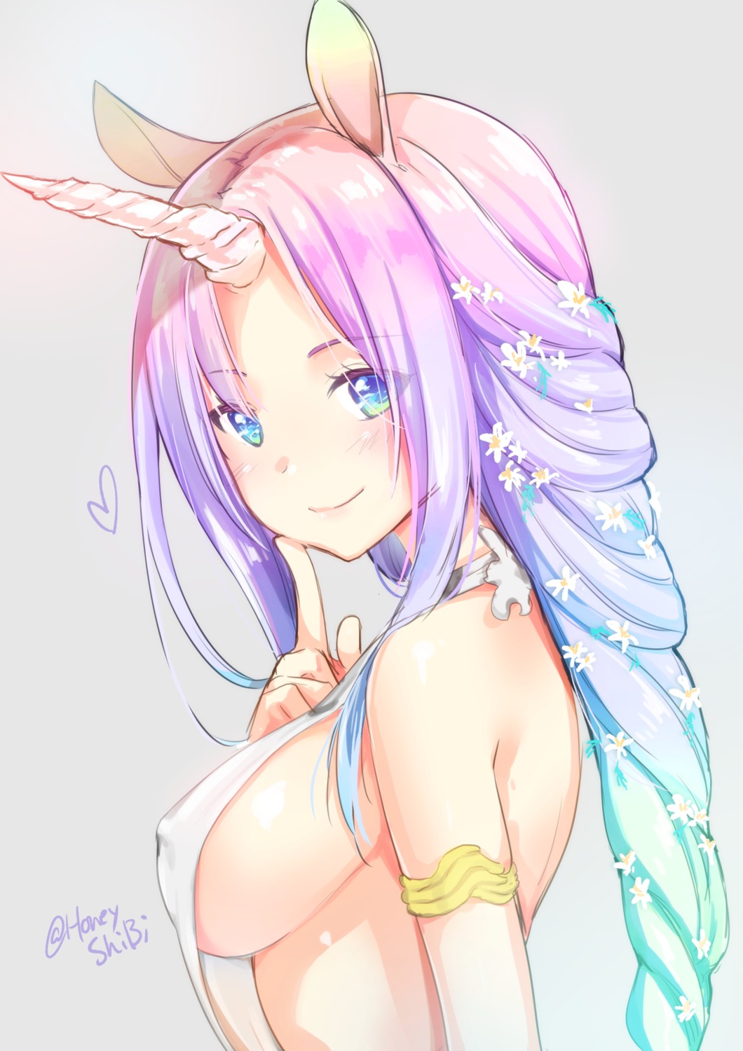 animal_ears erect_nipples horns no_bra shibi