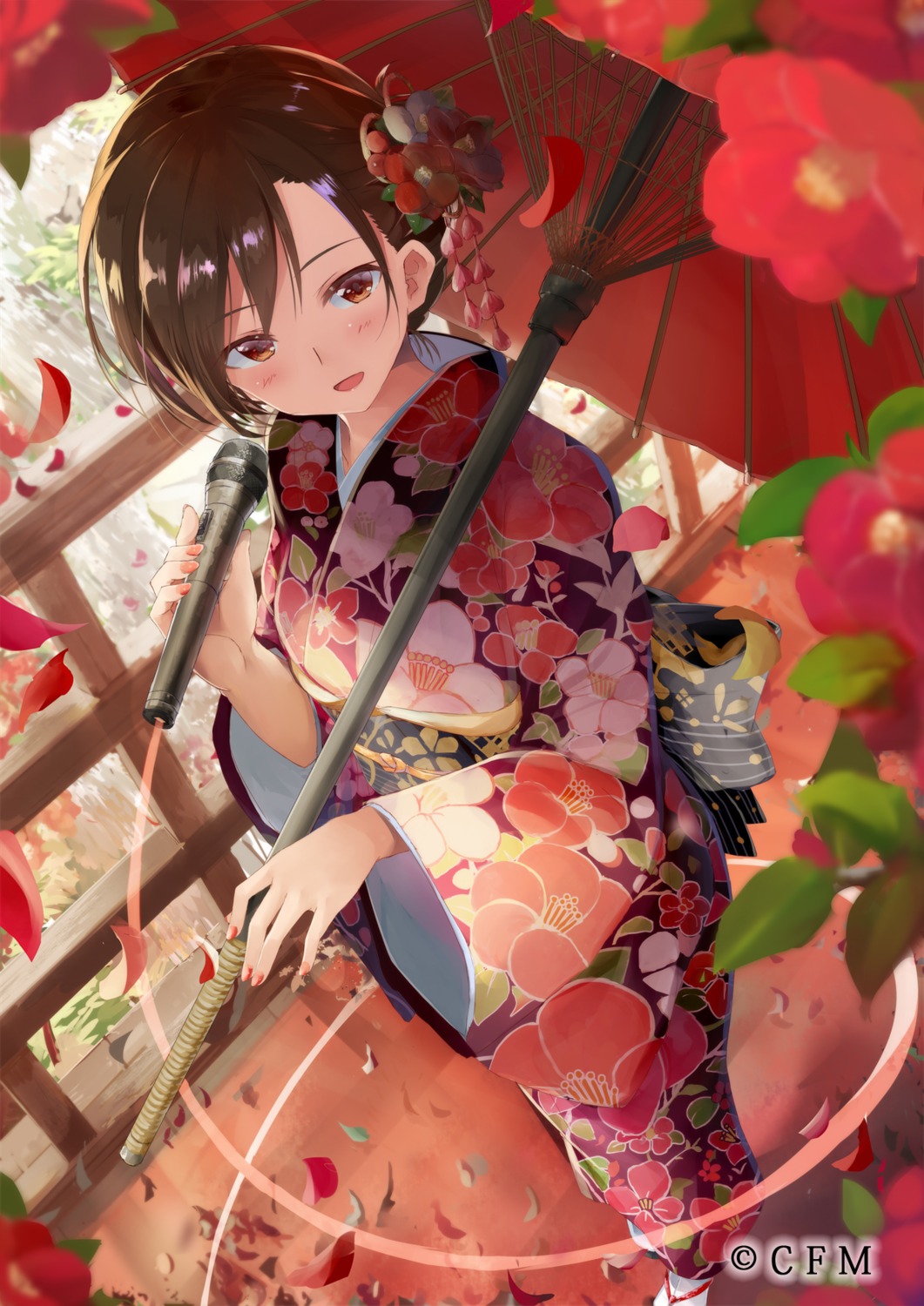 daidou_(demitasse) kimono meiko umbrella vocaloid