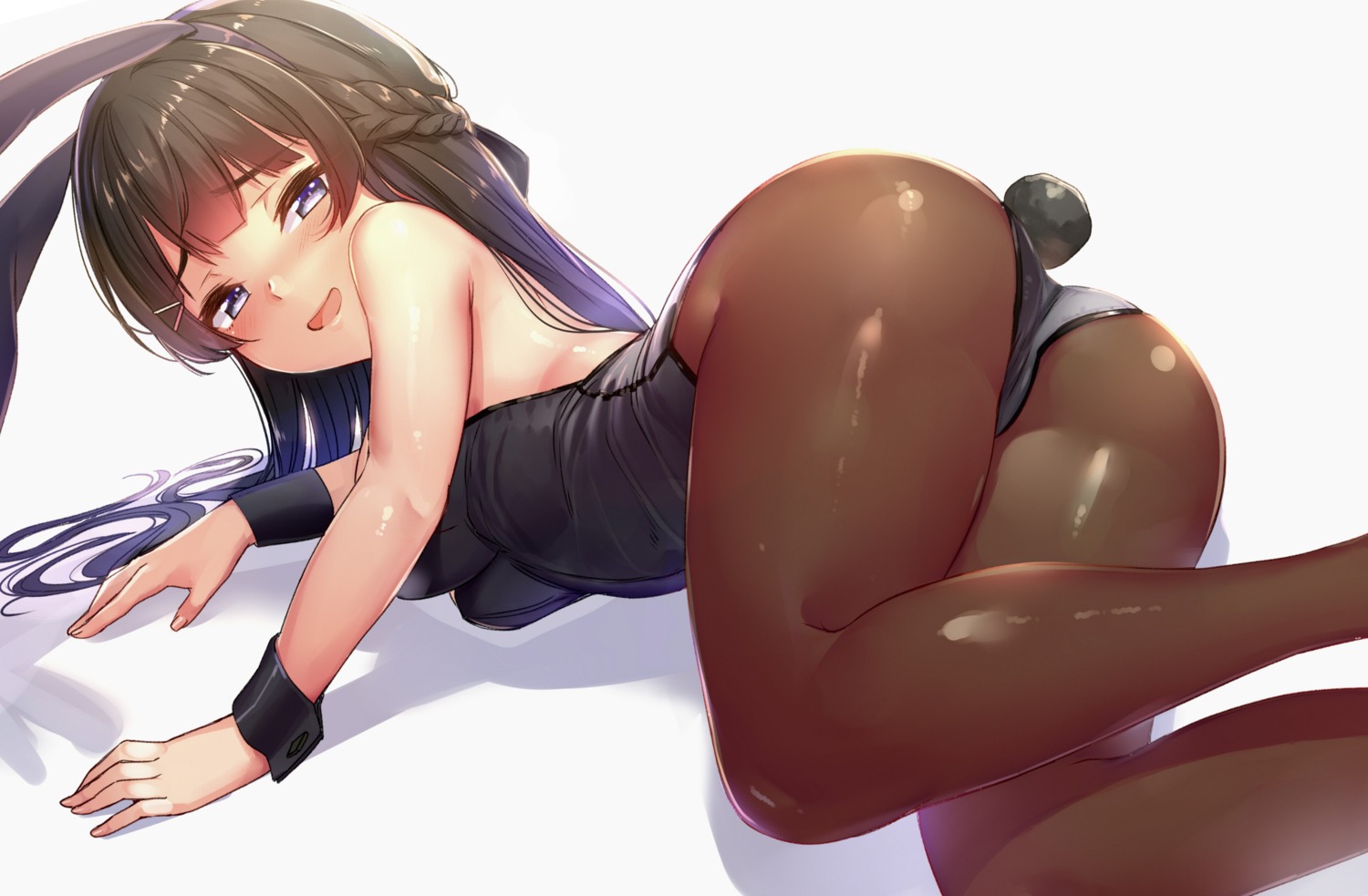 akasa_ai animal_ears ass bunny_ears bunny_girl cameltoe nijisanji pantyhose tail tsukino_mito