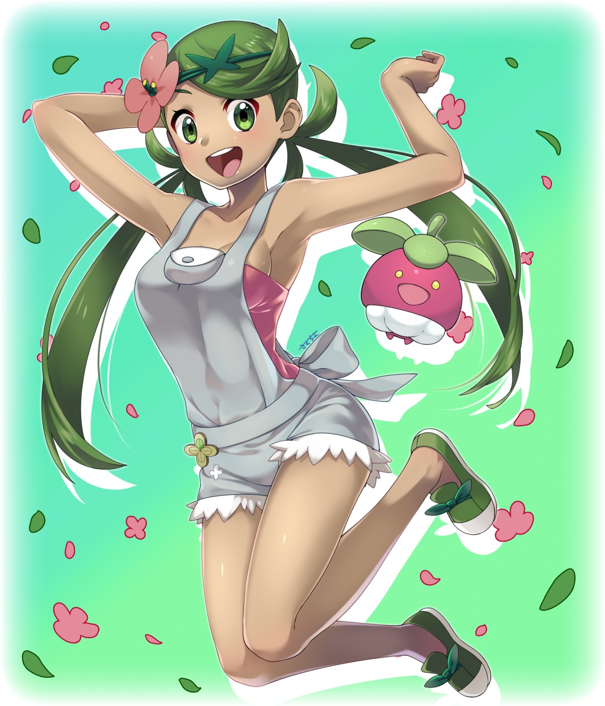 bounsweet mao_(pokemon) pokemon pokemon_sm pokemon_usum sakura_chiyo_(konachi000)