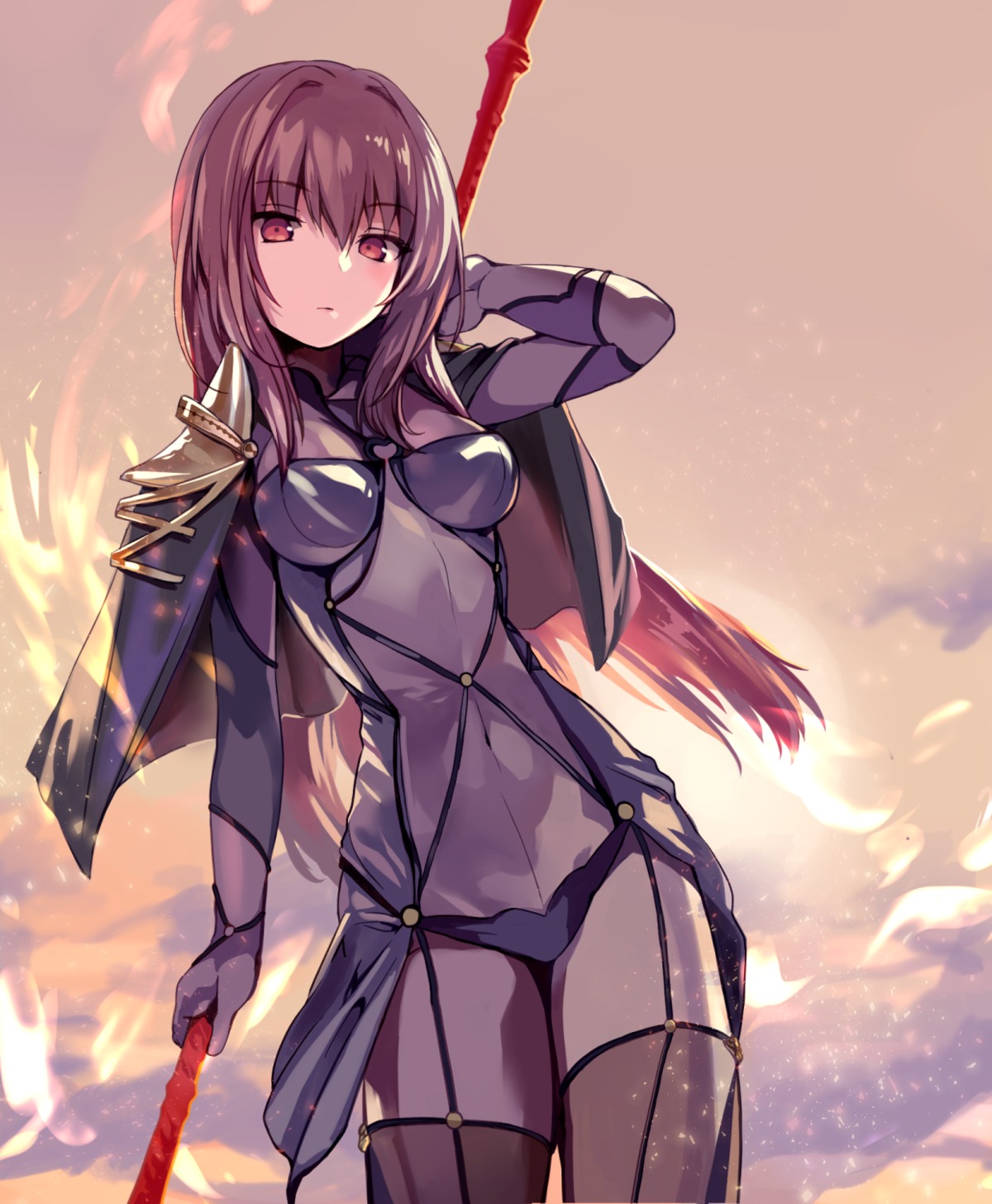 armor bodysuit fate/grand_order nove_(legge) scathach_(fate/grand_order) weapon