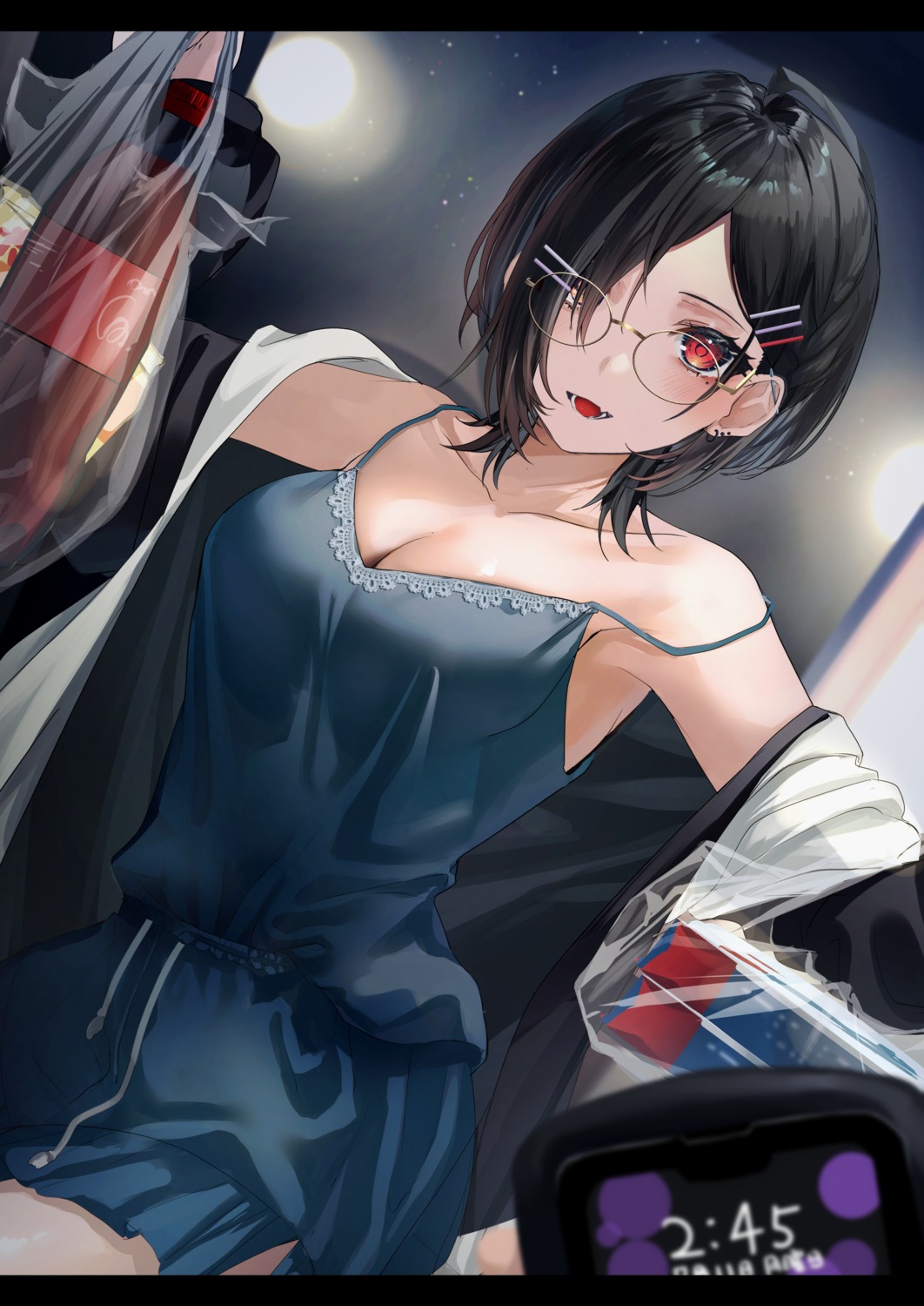 cleavage megane no_bra yufou