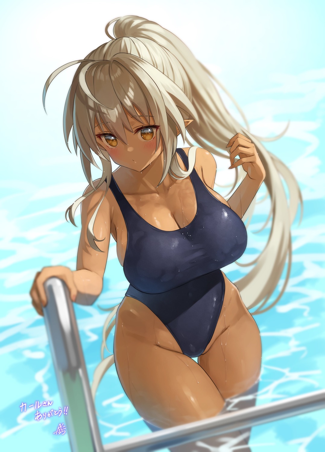 elf kkix25 pointy_ears swimsuits wet