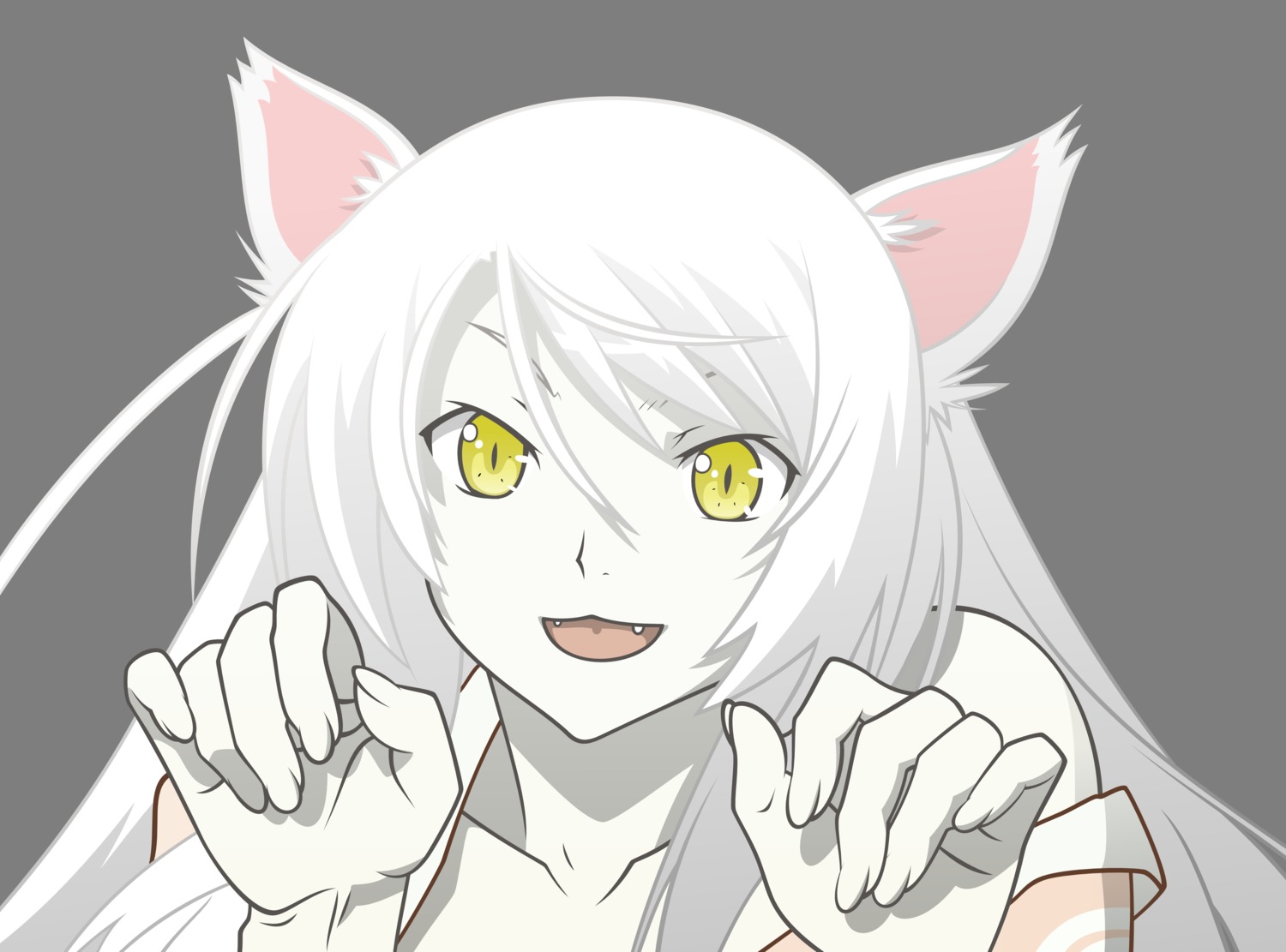 animal_ears bakemonogatari black_hanekawa hanekawa_tsubasa monogatari_(series) nekomimi transparent_png vector_trace