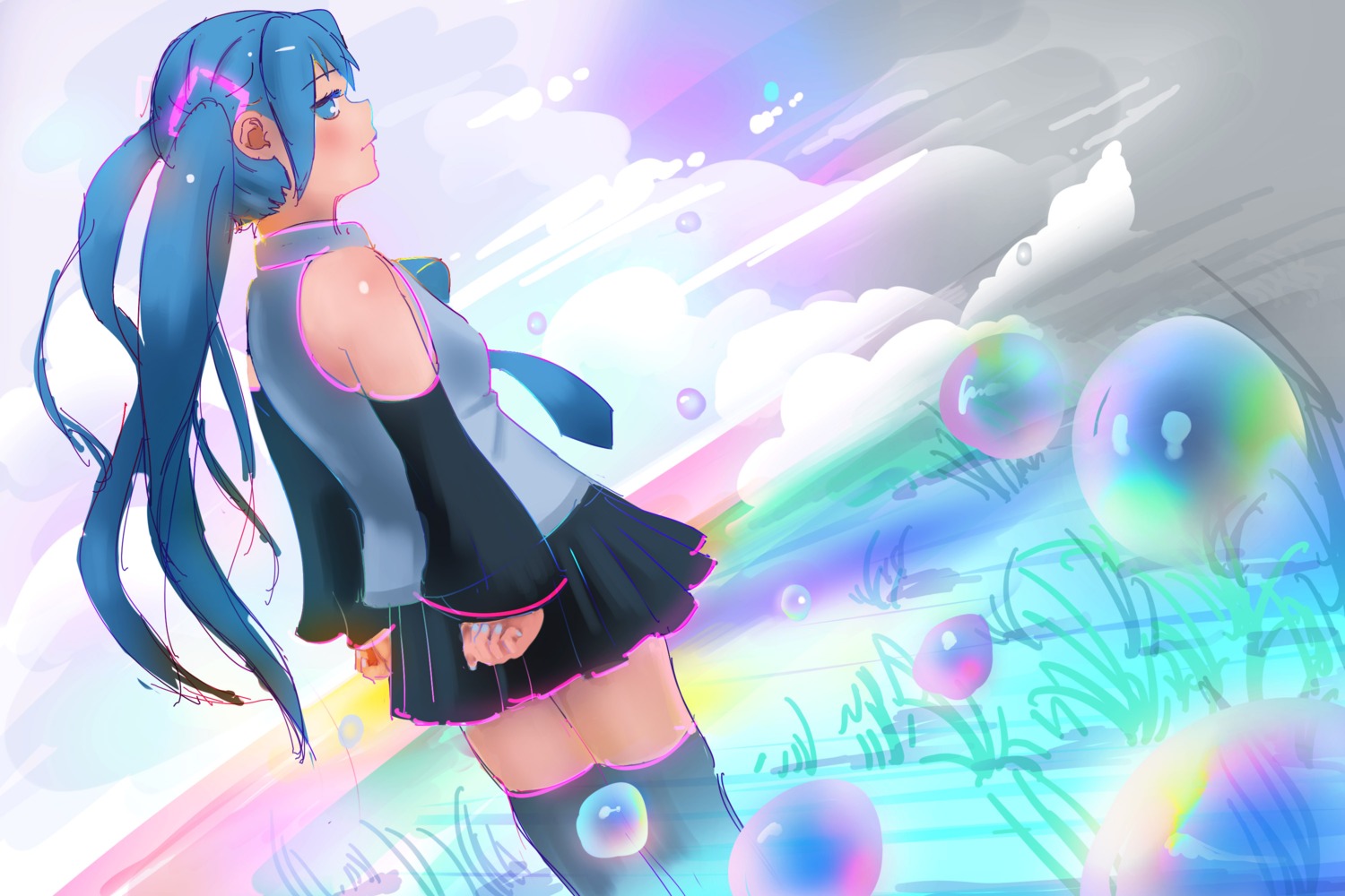 hatsune_miku tagme thighhighs vocaloid