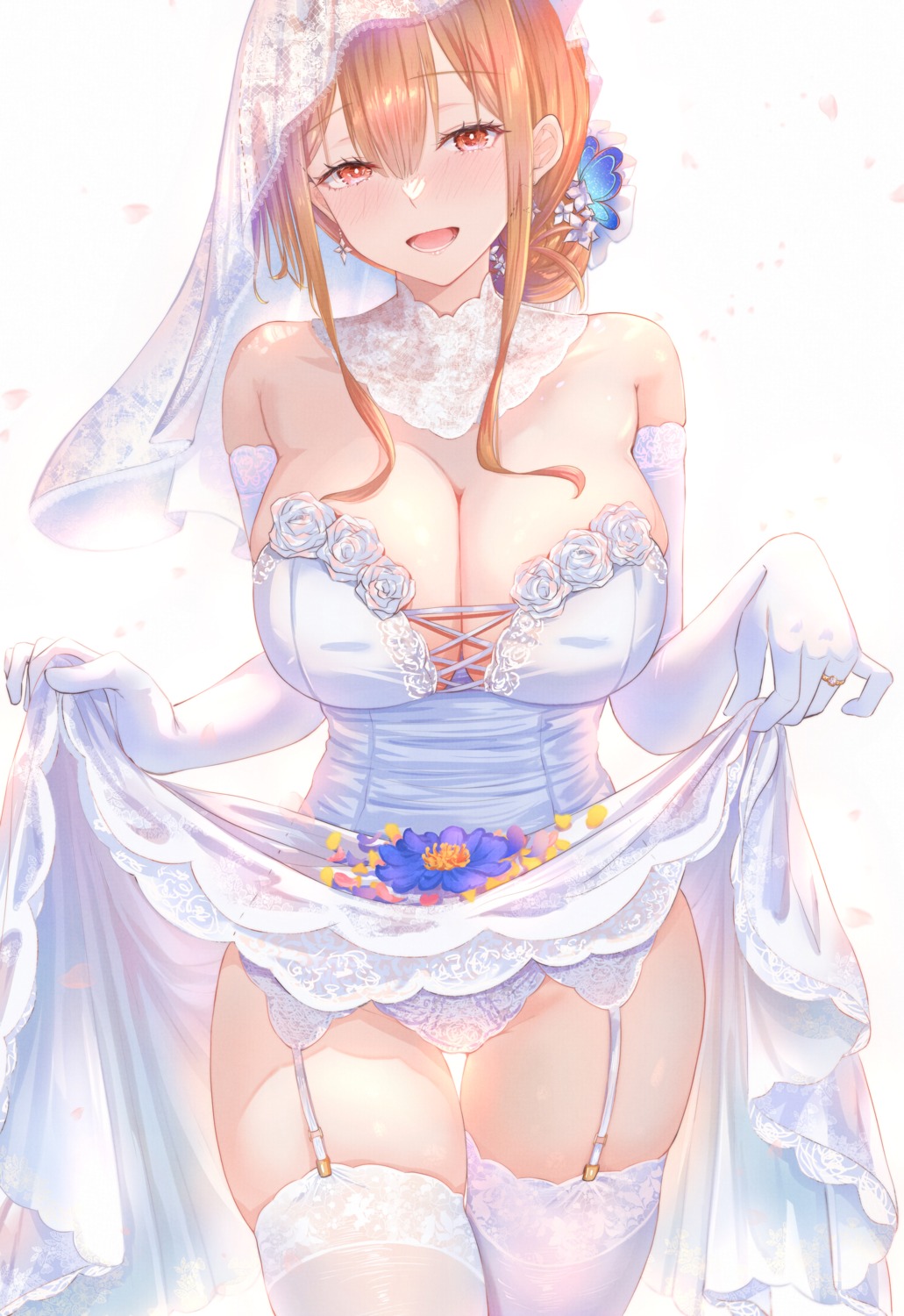 dress garter_belt kinomtan no_bra pantsu skirt_lift stockings thighhighs wedding_dress yahari_ore_no_seishun_lovecome_wa_machigatteiru. yuigahama_yui's_mother