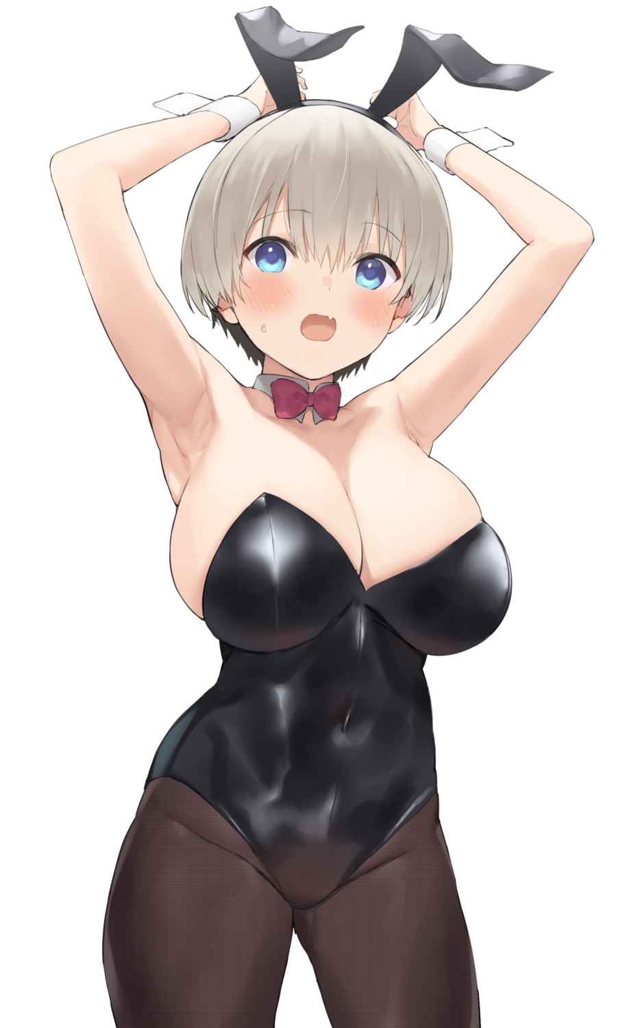 animal_ears bunny_ears bunny_girl nekoshoko no_bra pantyhose uzaki-chan_wa_asobi_tai! uzaki_hana