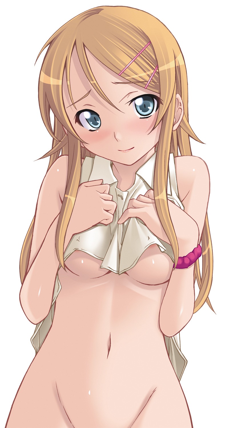 bottomless hozumi_takashi kousaka_kirino ore_no_imouto_ga_konnani_kawaii_wake_ga_nai underboob