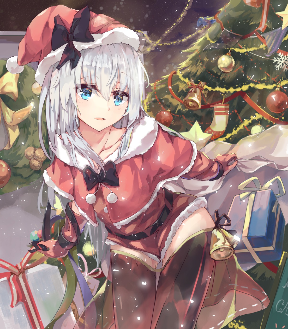 christmas hibiki_(kancolle) kantai_collection koomoi see_through