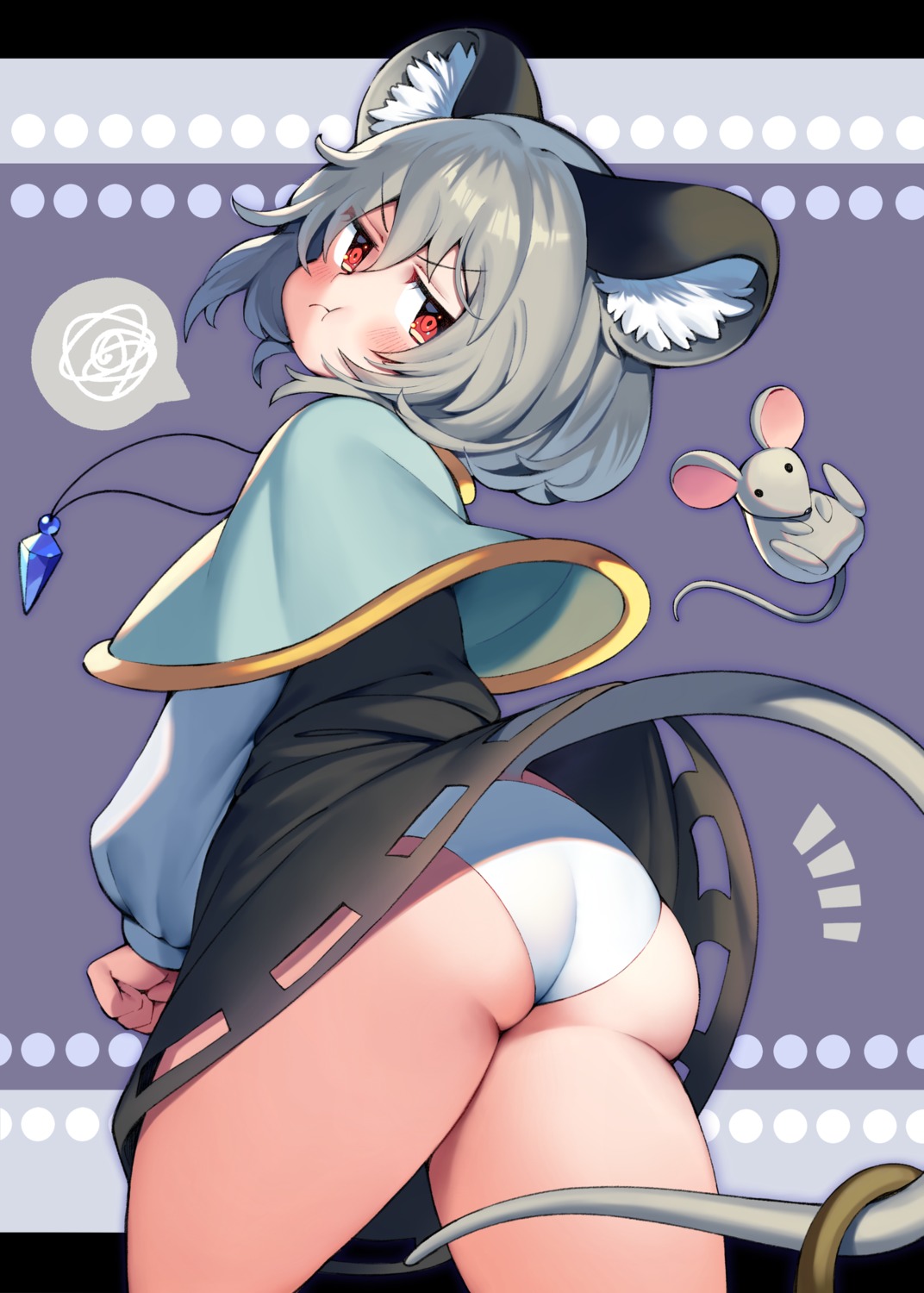 animal_ears ass iroyopon nazrin pantsu skirt_lift tail touhou