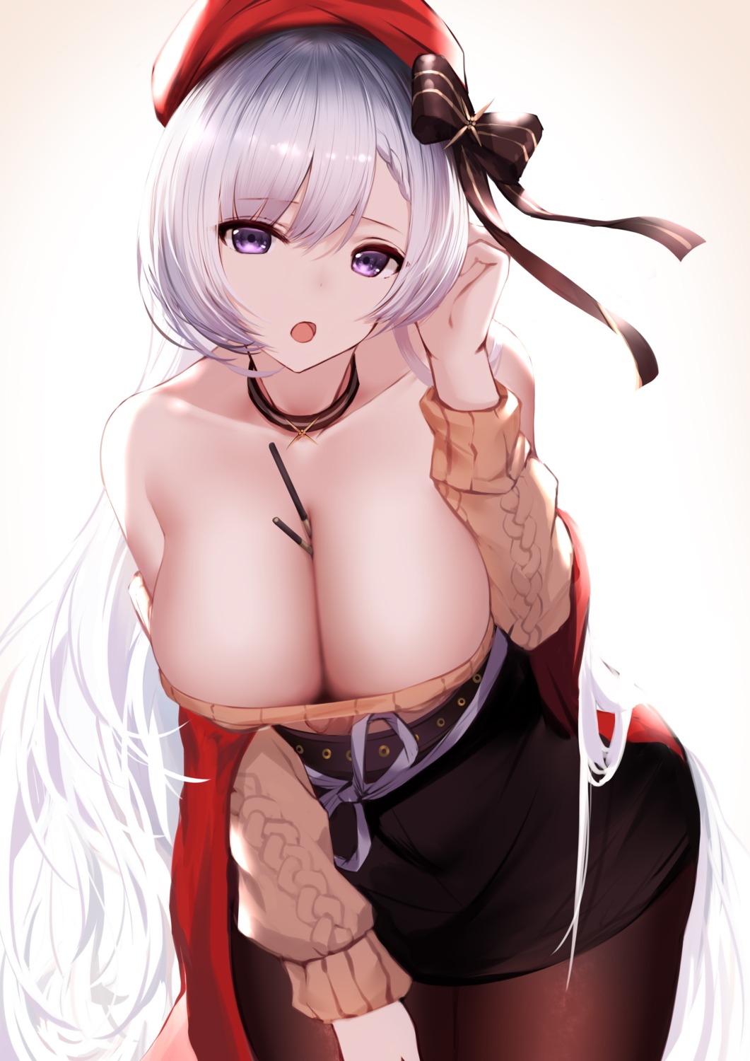 an_yasuri azur_lane belfast_(azur_lane) pantyhose sweater