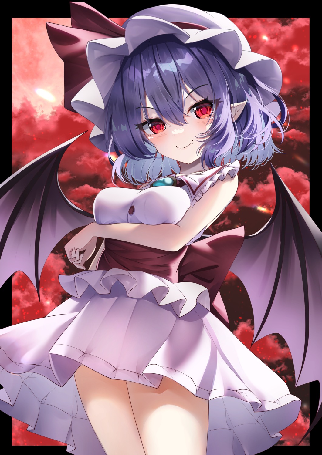 dfra pointy_ears remilia_scarlet touhou wings