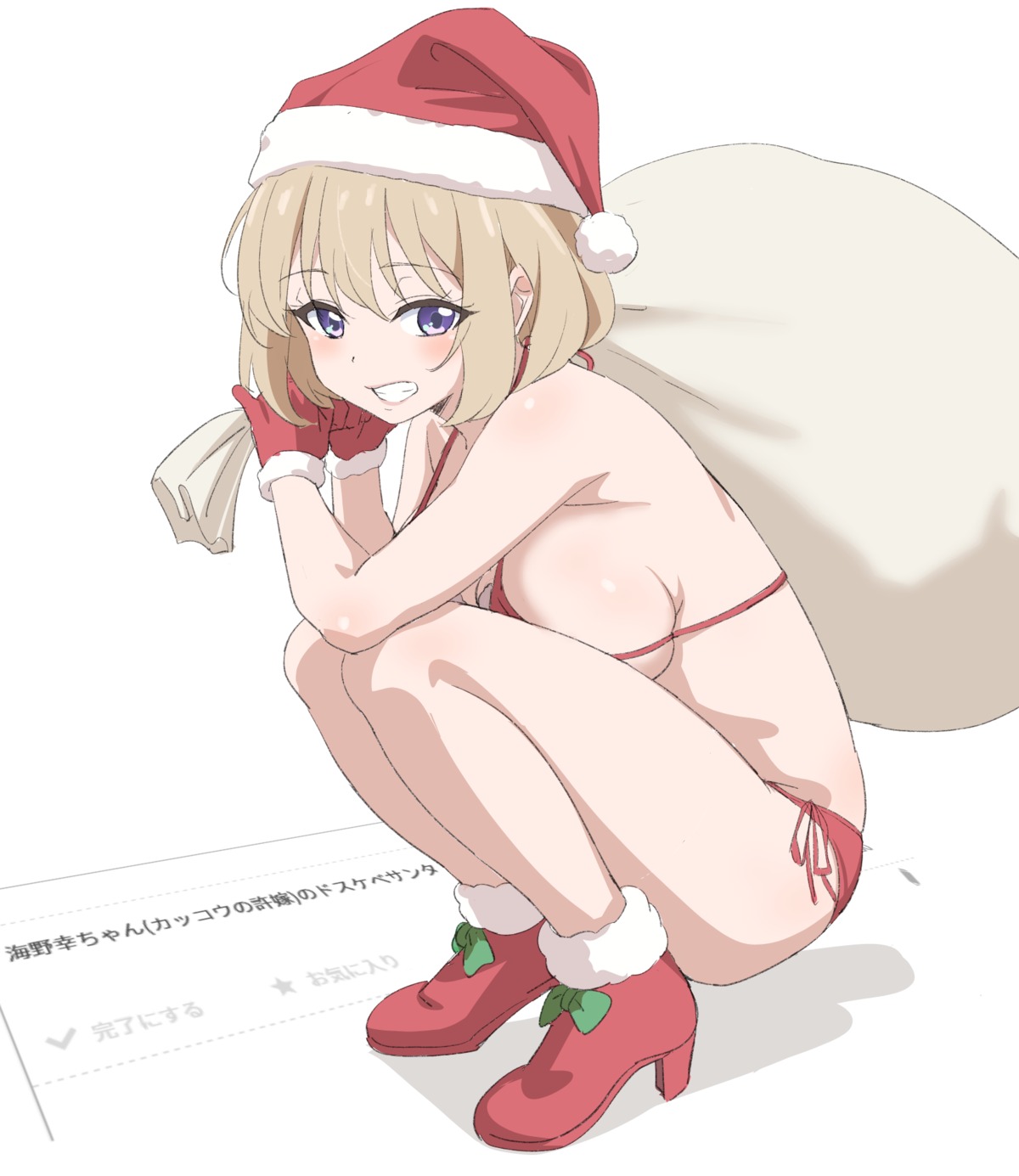 bikini christmas heels kakkou_no_iinazuke sincos swimsuits umino_sachi