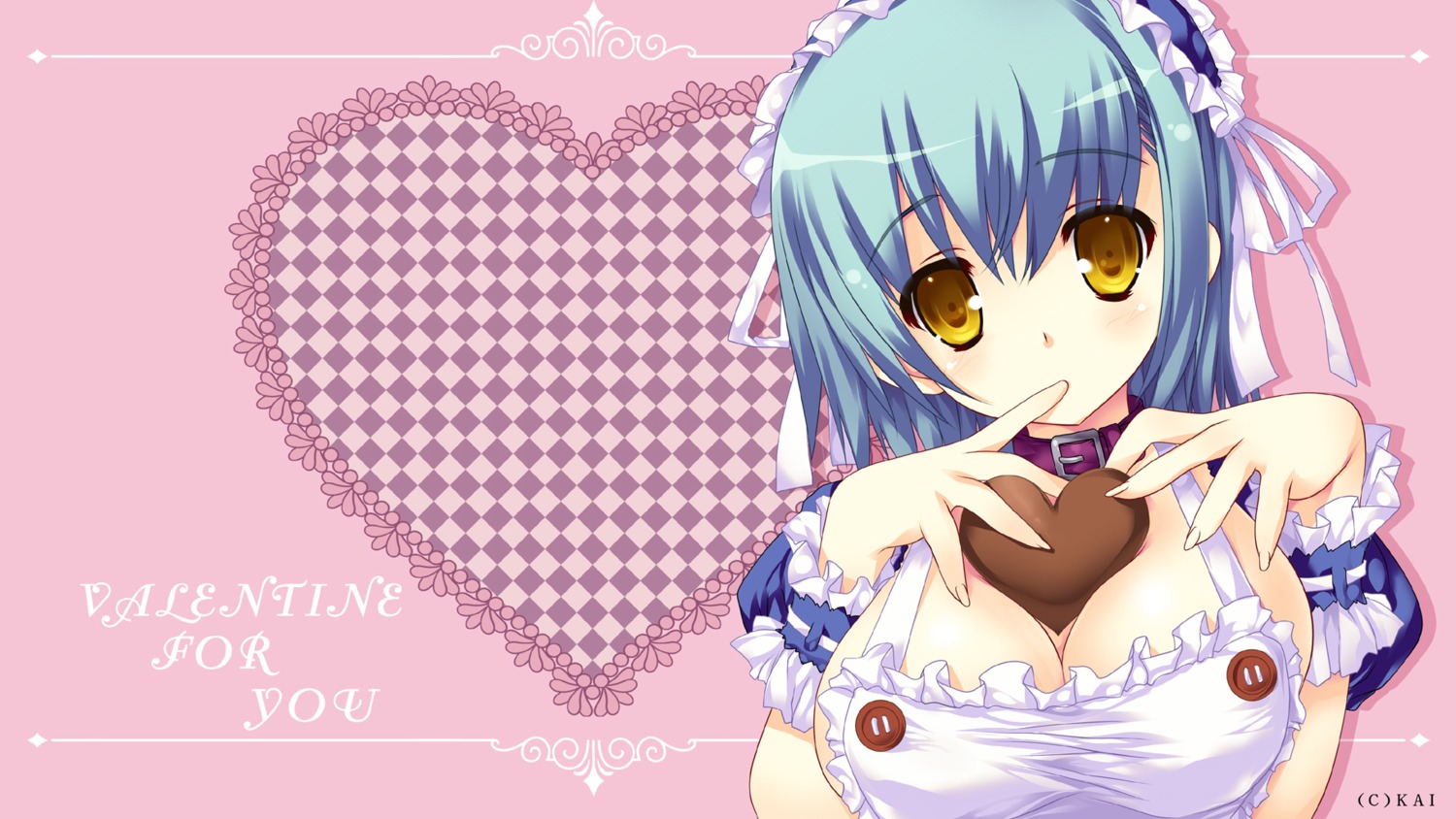 cleavage kai_(company) naked_apron shimesaba_kohada valentine wallpaper