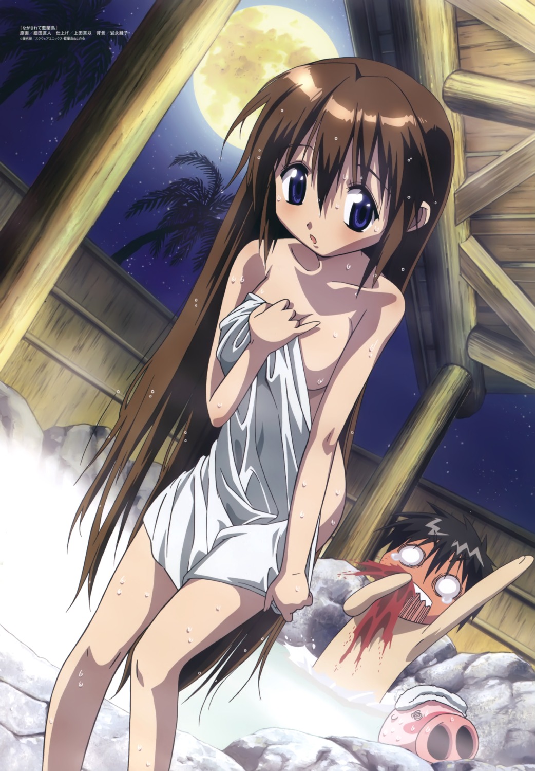 blood hosoda_naoto nagasarete_airantou naked onsen suzu tonkatsu touhouin_ikuto towel wet