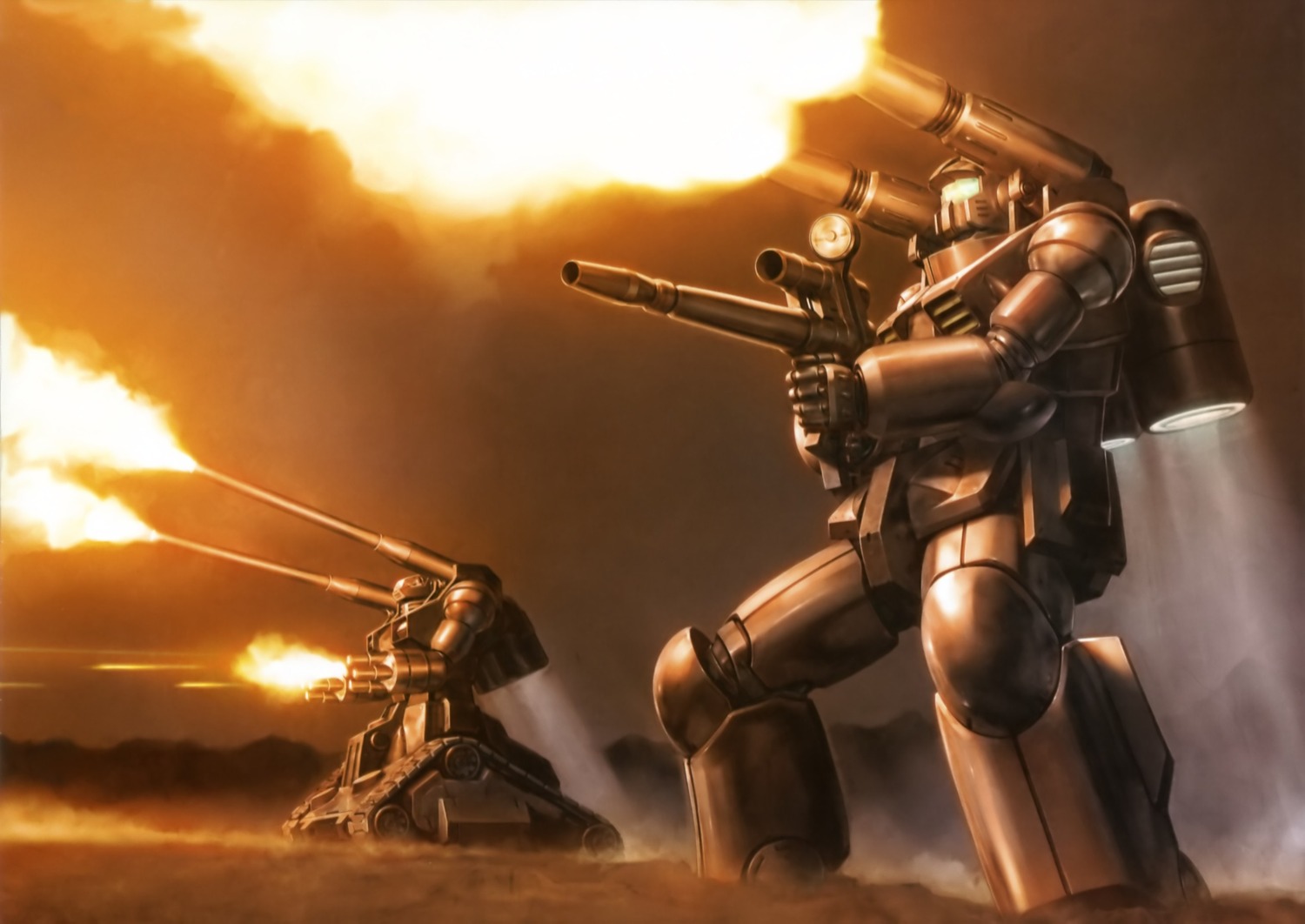 guncannon gundam guntank mecha mobile_suit_gundam