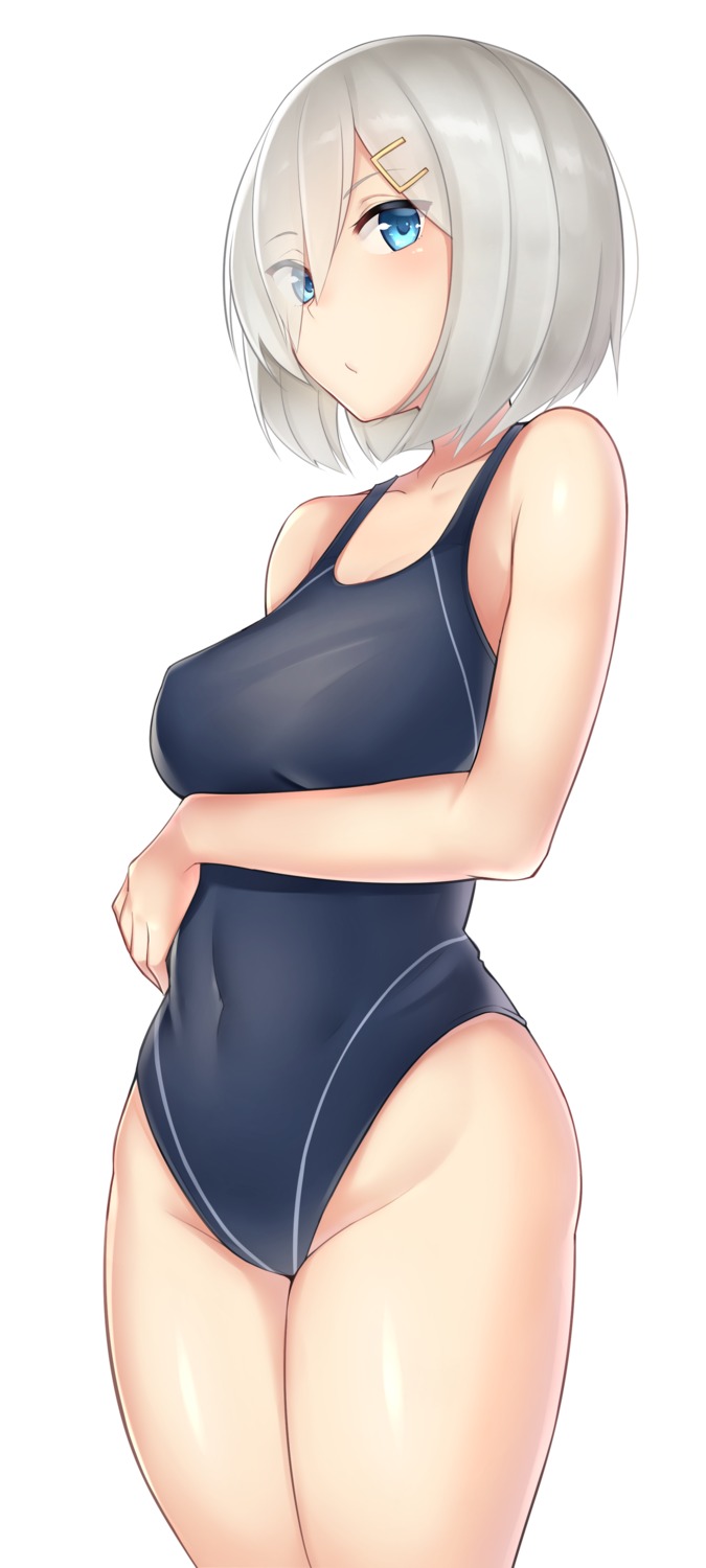 breast_hold hamakaze_(kancolle) kantai_collection swimsuits