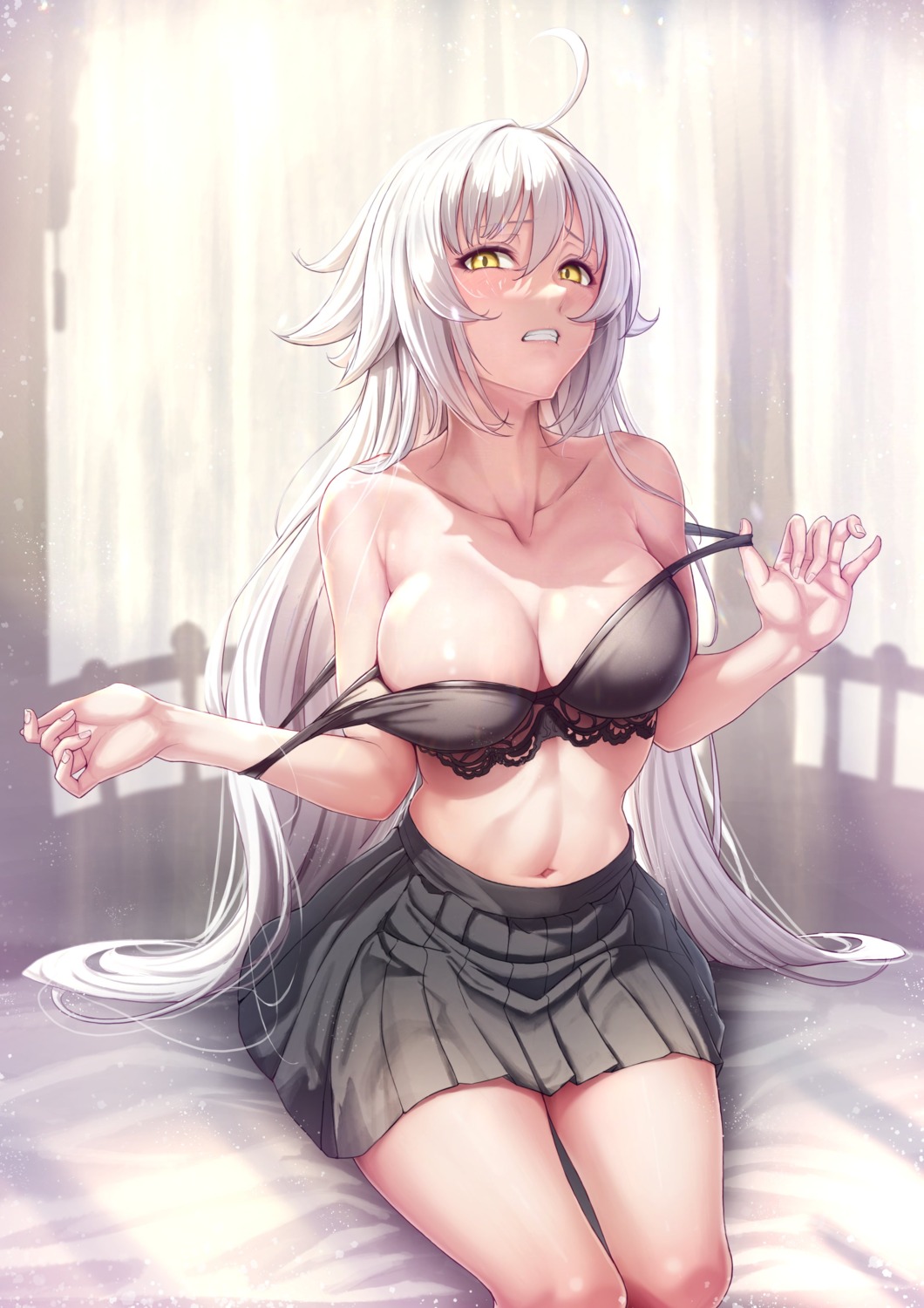 areola bra fate/grand_order jeanne_d'arc jeanne_d'arc_(alter)_(fate) seifuku solar_(happymonk) undressing