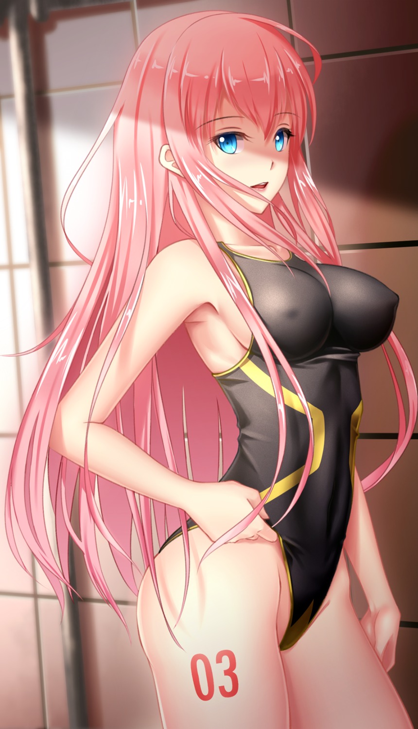 erect_nipples geduan megurine_luka swimsuits tattoo vocaloid