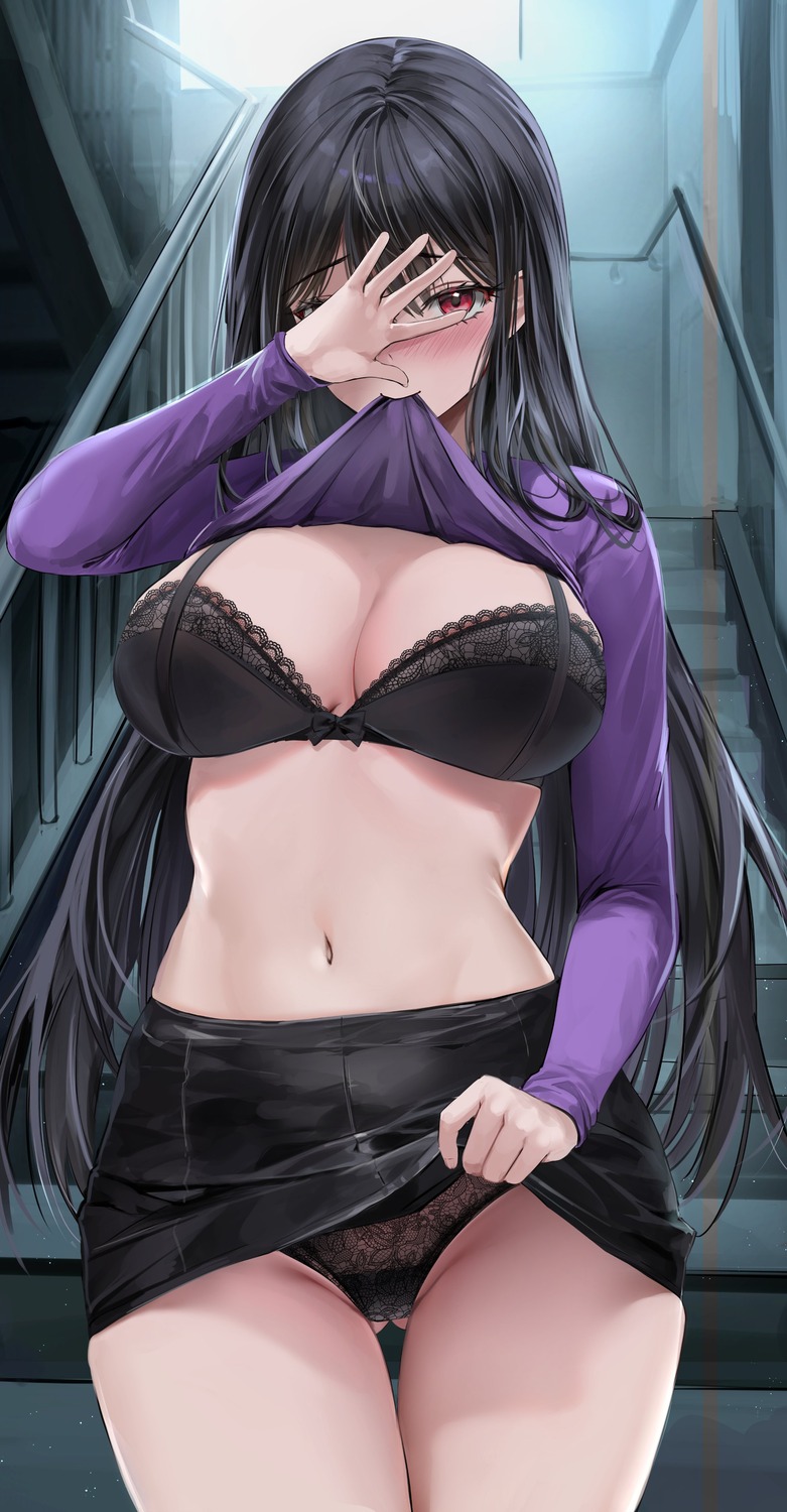 bra lillly pantsu see_through shirt_lift skirt_lift undressing