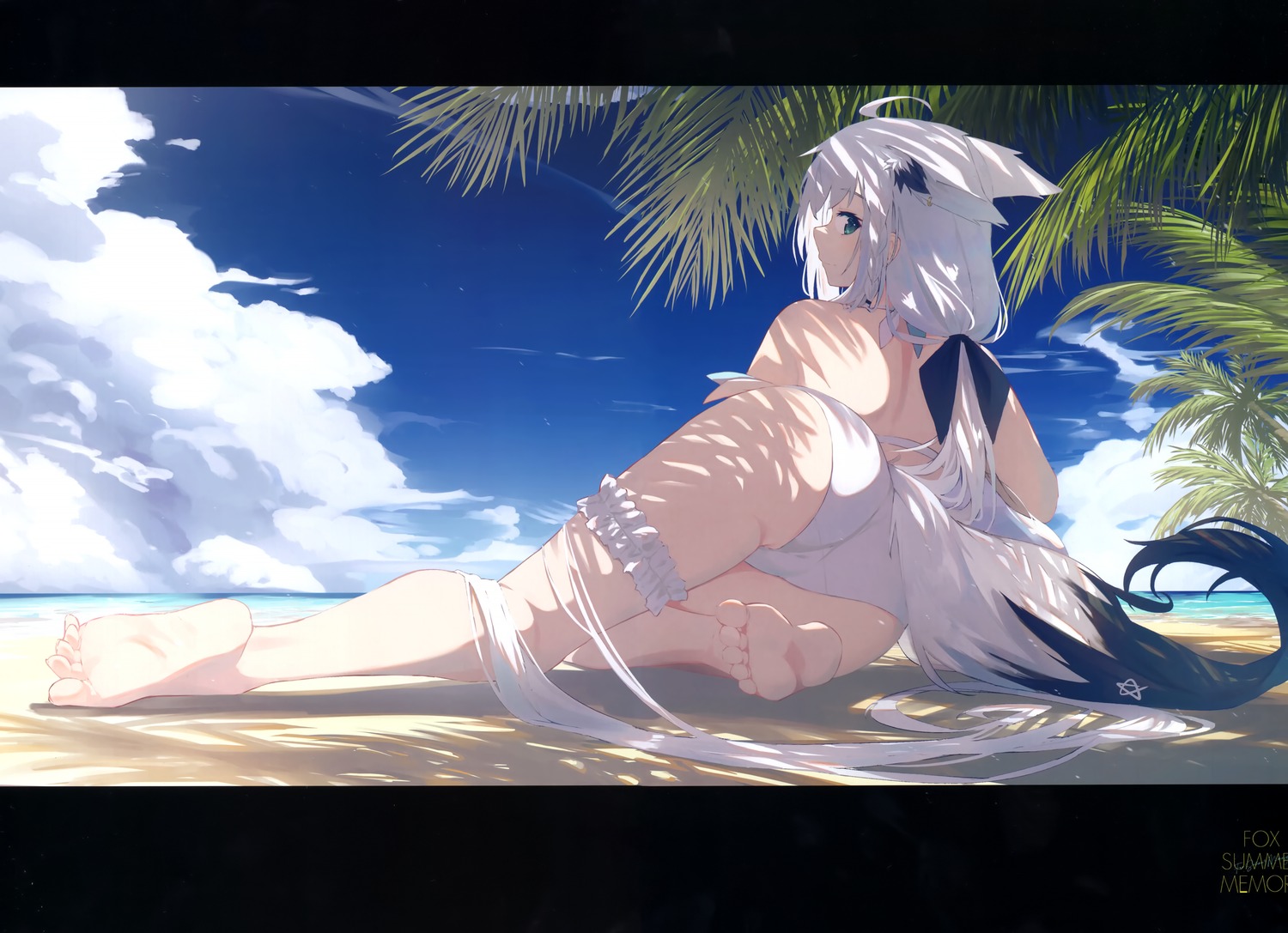 animal_ears ass bikini feet hololive hololive_gamers kitsune nagishiro_mito possible_duplicate shirakami_fubuki swimsuits tail