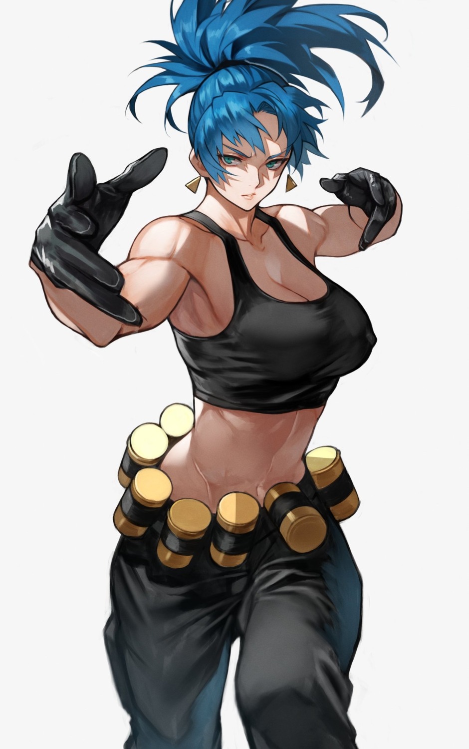 cleavage erect_nipples king_of_fighters leona_heidern yoshio_(55level)