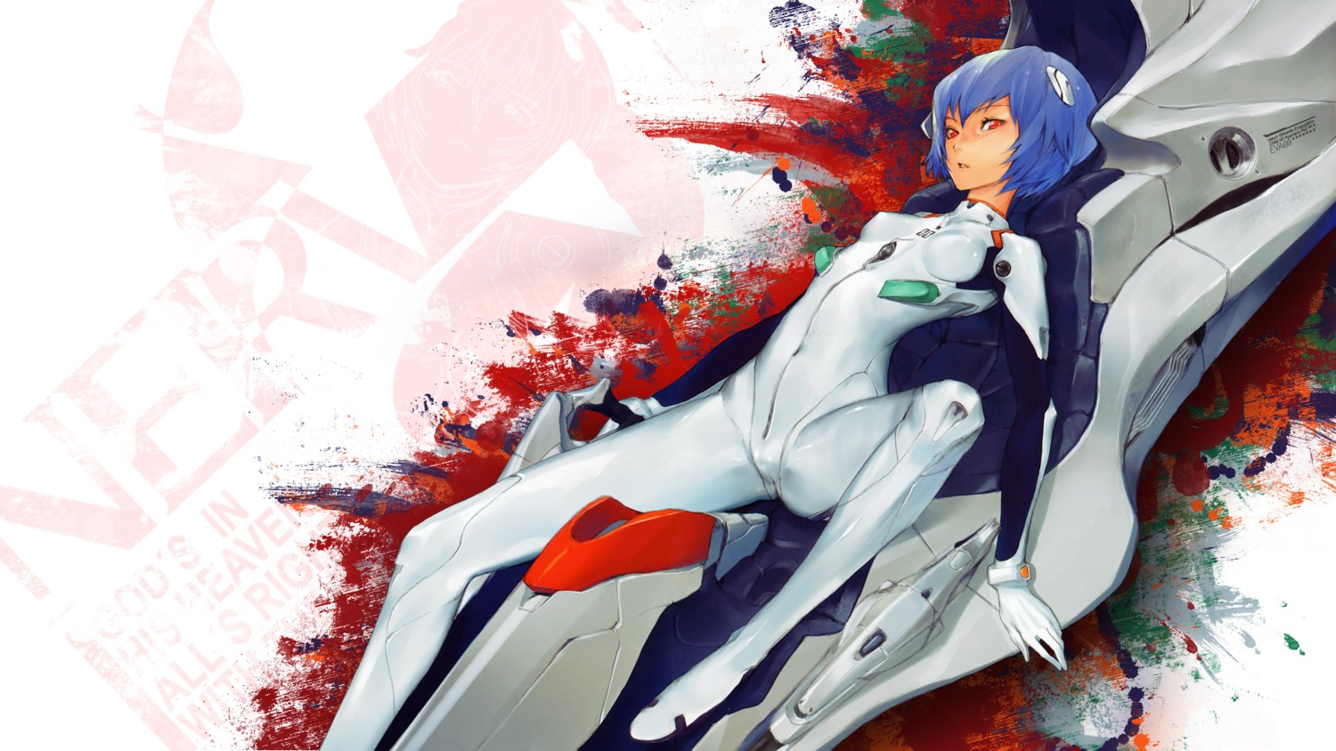 Redjuice Neon Genesis Evangelion Ayanami Rei Bodysuit Erect Nipples Wallpaper Yande Re