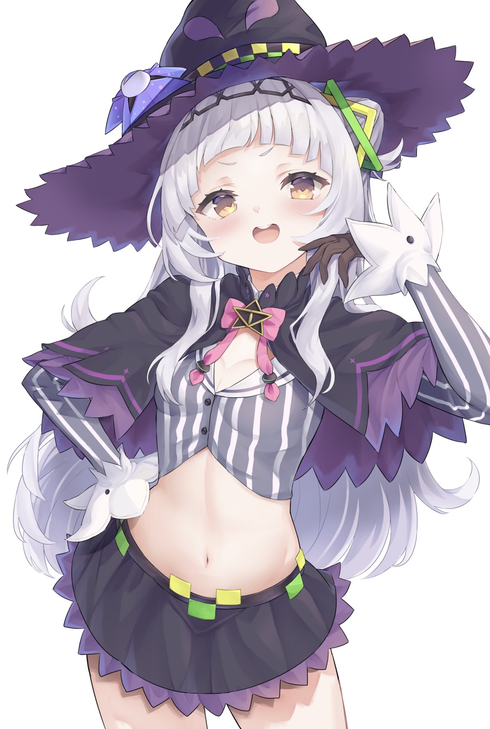 cleavage hololive murasaki_shion nekohuman221_(tsun221) skirt_lift witch