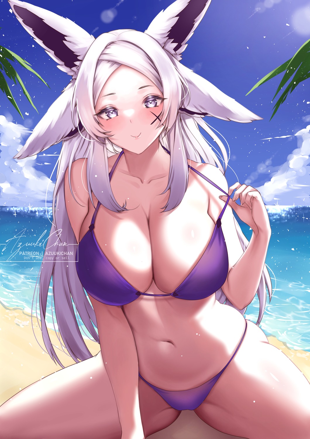 animal_ears azuukichan bikini swimsuits undressing