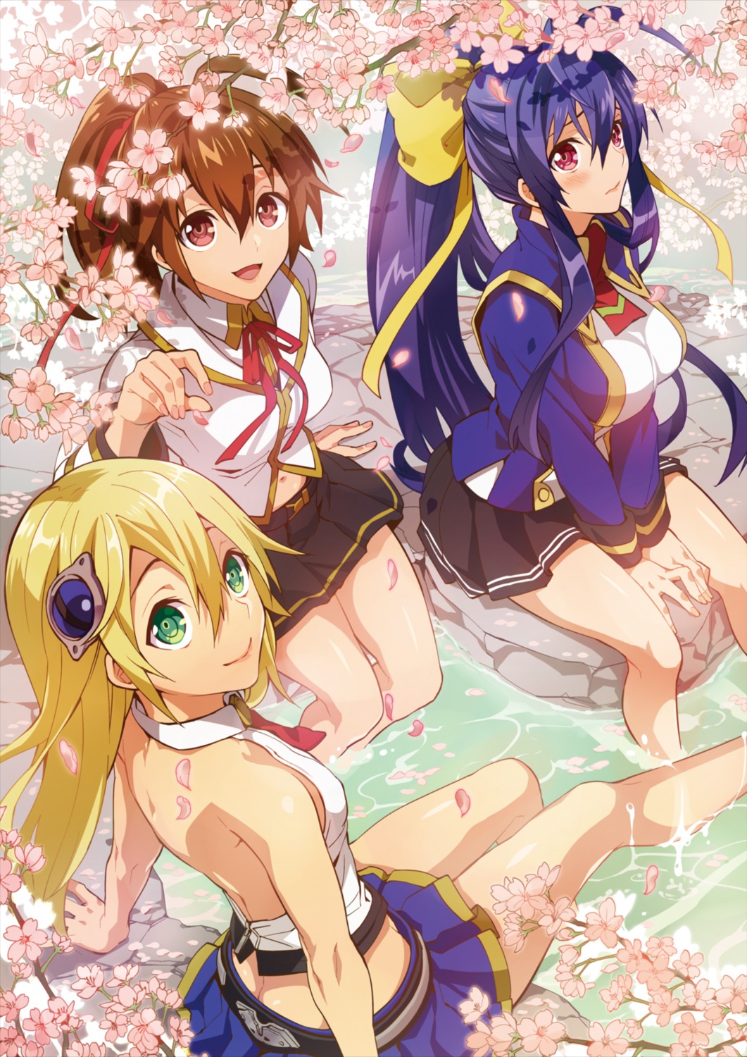 blazblue caelica_a_mercury mai_natsume no_bra noel_vermillion seifuku sumeragi tagme wet