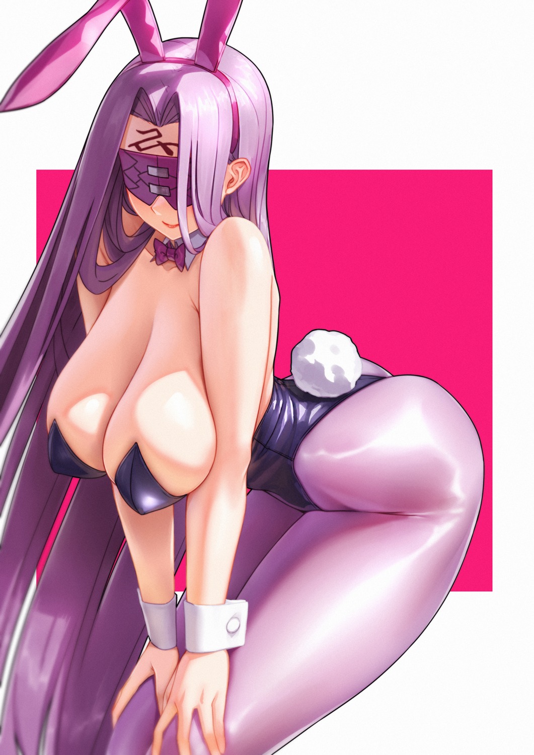 animal_ears bunny_ears bunny_girl fate/grand_order fate/stay_night no_bra pantyhose qingmingtongzi rider tail tattoo