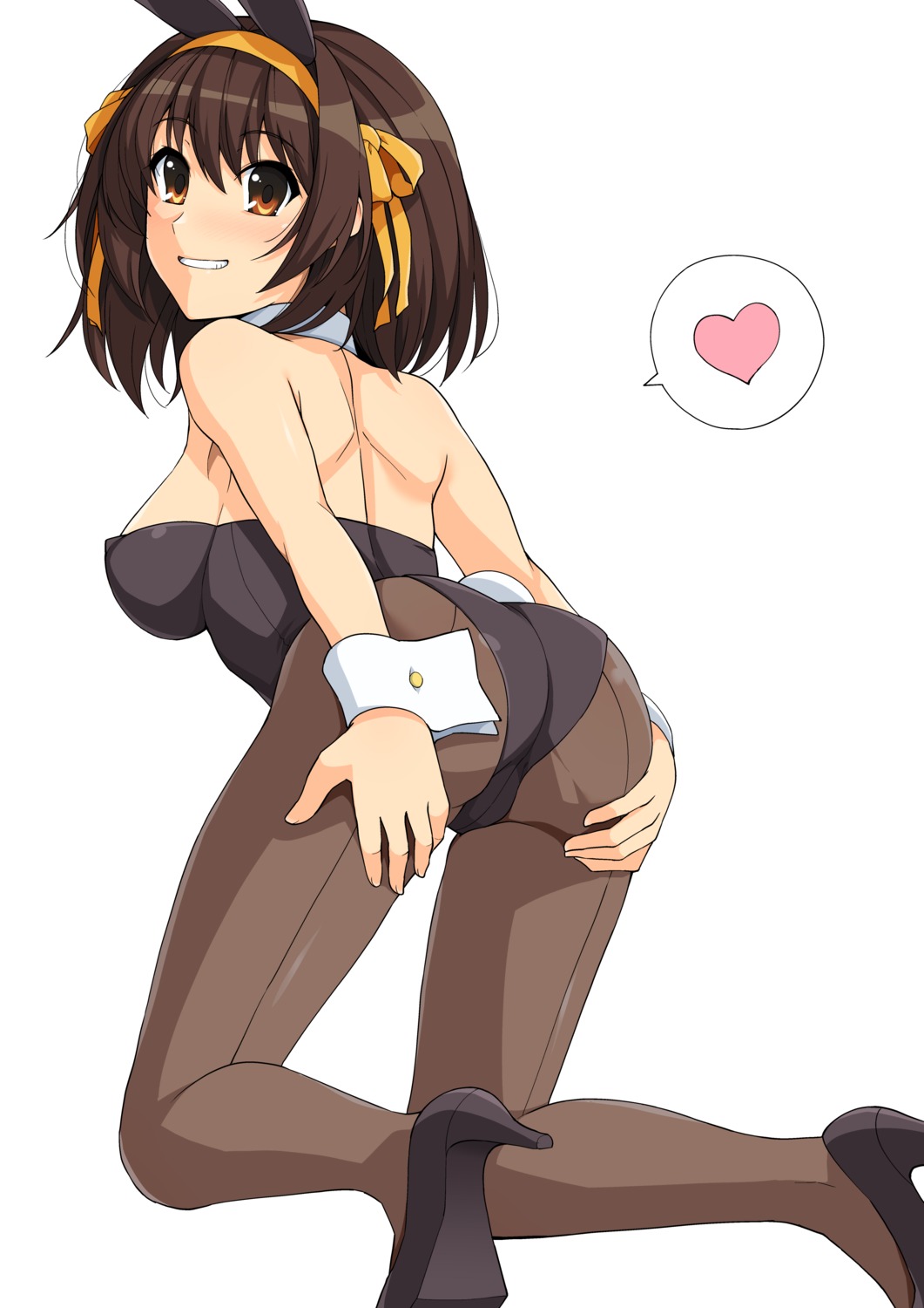 animal_ears ass bunny_ears bunny_girl haruhisky heels pantyhose suzumiya_haruhi suzumiya_haruhi_no_yuuutsu tail