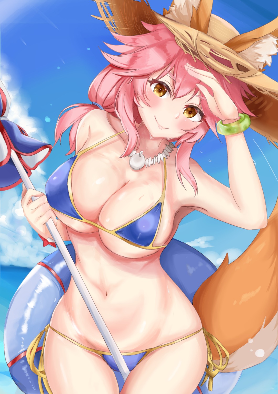 animal_ears bikini fate/grand_order kitsune kuro_(blackpgmickey) swimsuits tail tamamo_no_mae