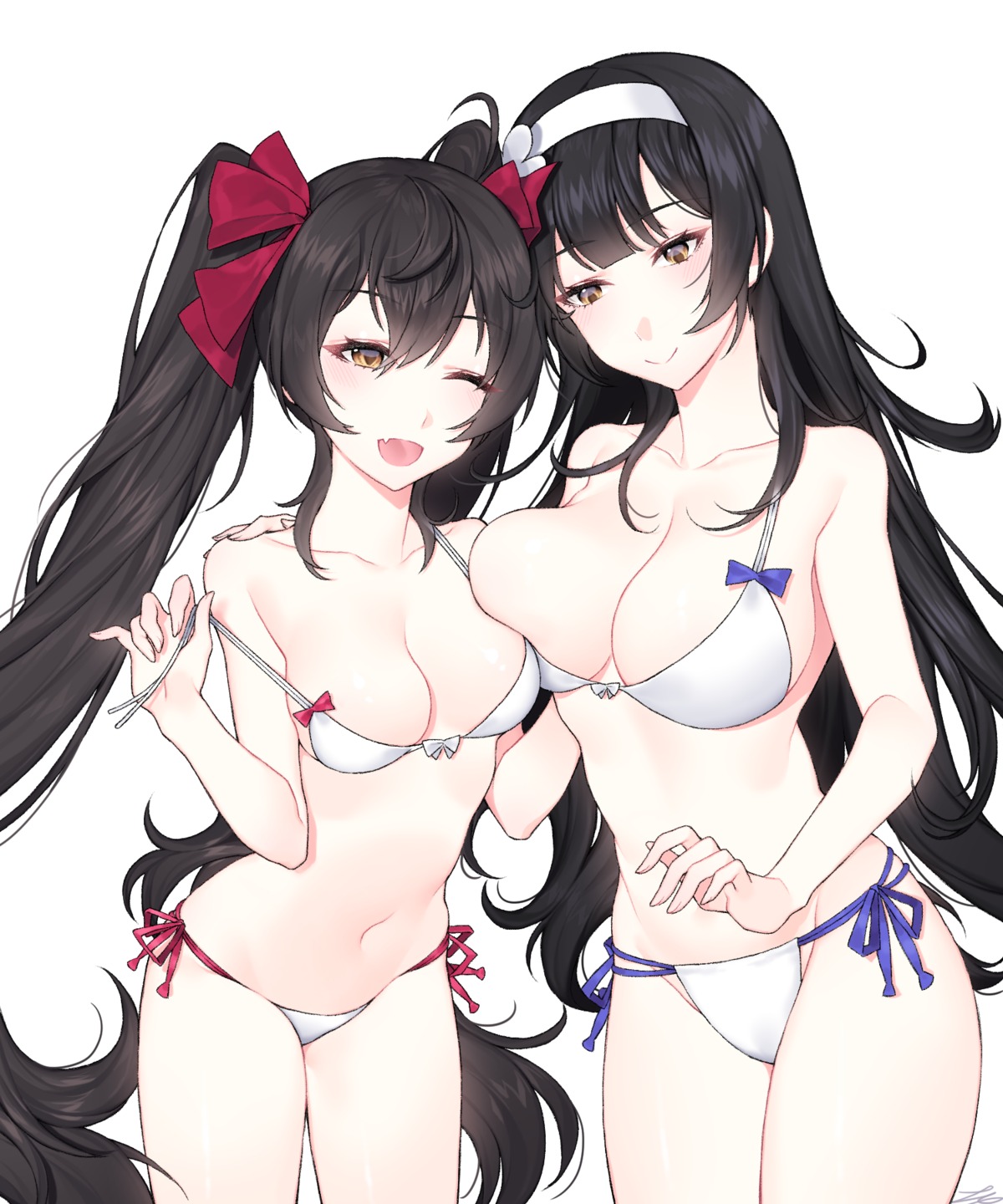 bikini cleavage girls_frontline ia_(ias1010) qbz-95_(girls_frontline) qbz-97_(girls_frontline) swimsuits undressing