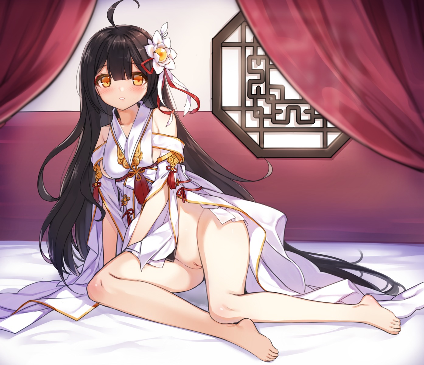 ara_haan asian_clothes elsword kuronell no_bra nopan pussy skirt_lift uncensored