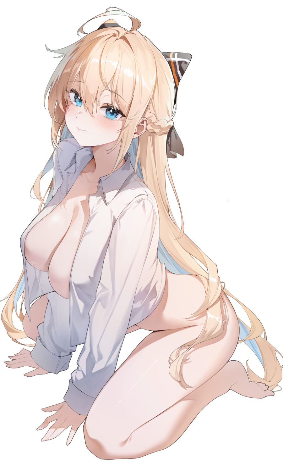 bottomless chukibabo2 dress_shirt no_bra open_shirt sonya_(schan)