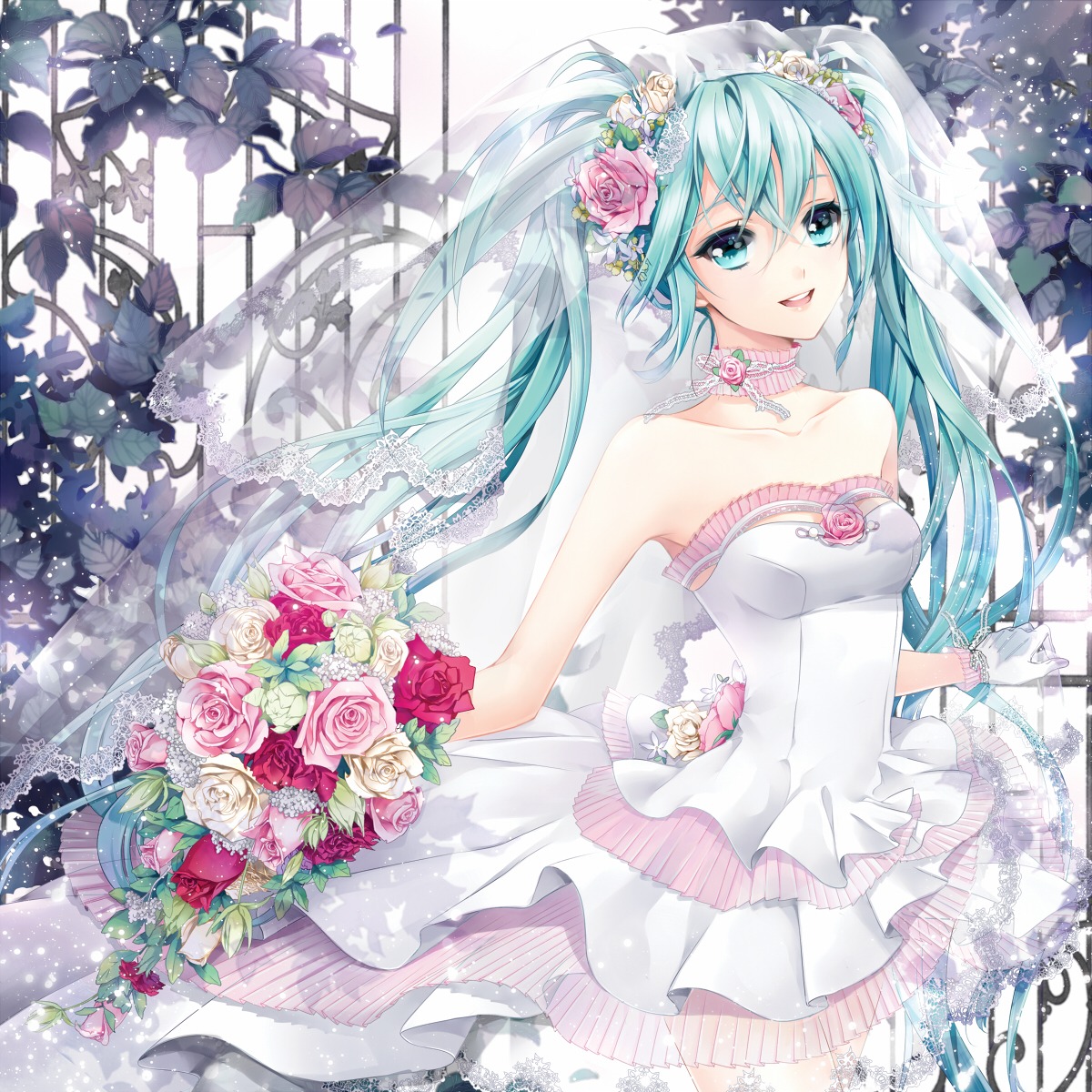 cocoon_(loveririn) dress hatsune_miku vocaloid wedding_dress