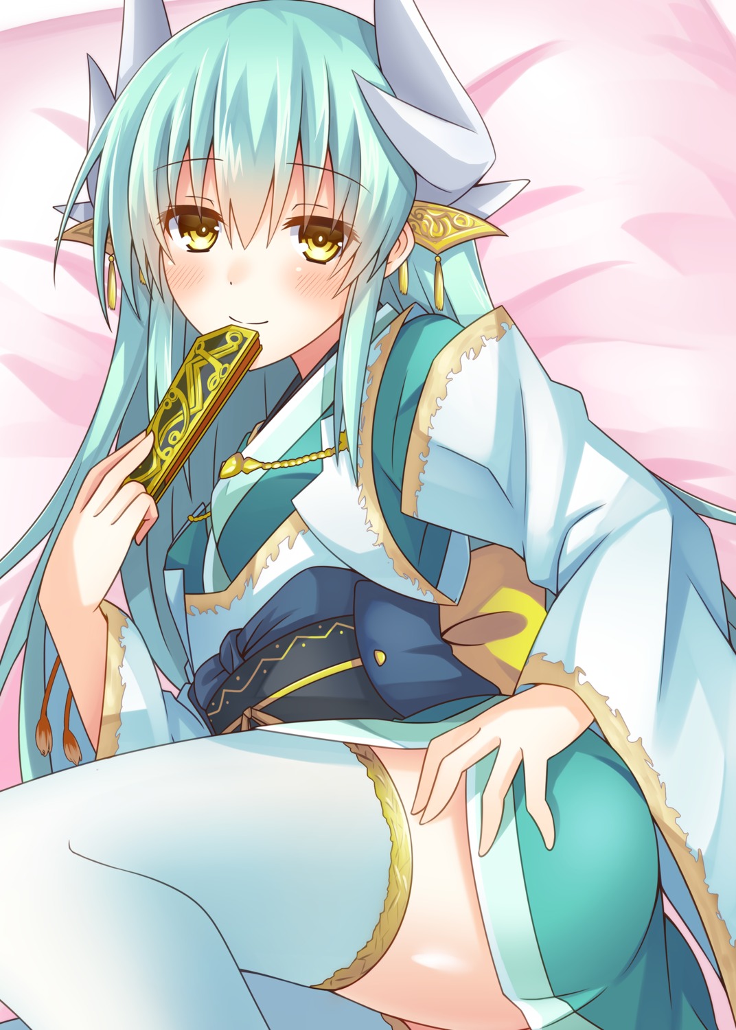 ass fate/grand_order kimono kiyohime_(fate/grand_order) komori_kuzuyu thighhighs