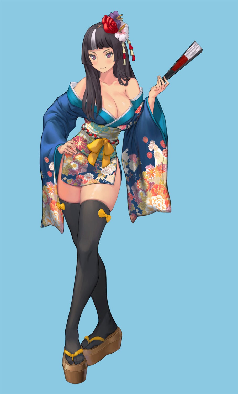 eq_(massar9103) kimono no_bra open_shirt thighhighs