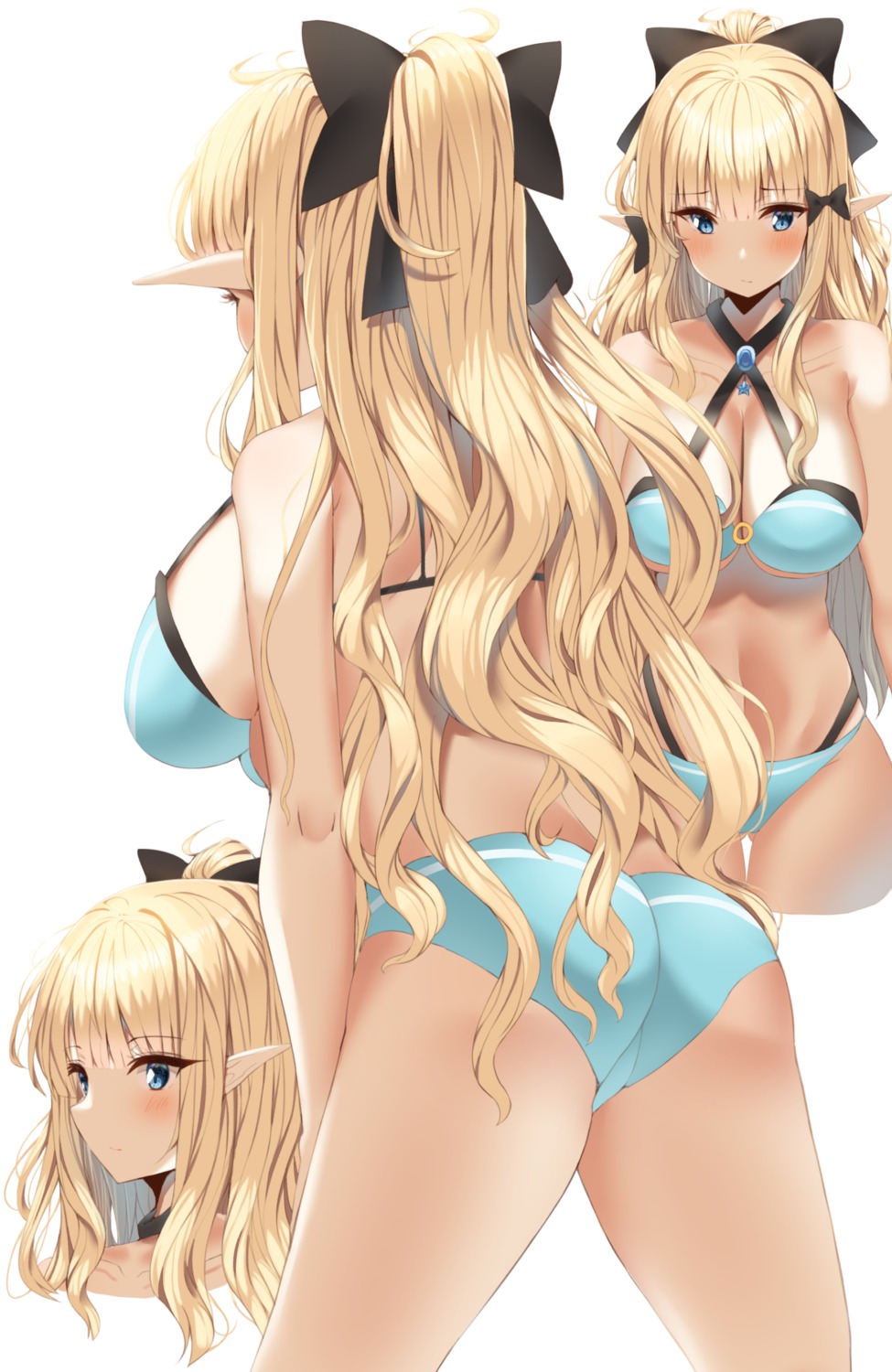 ass bikini miamuly pointy_ears princess_connect princess_connect!_re:dive sasaki_saren swimsuits